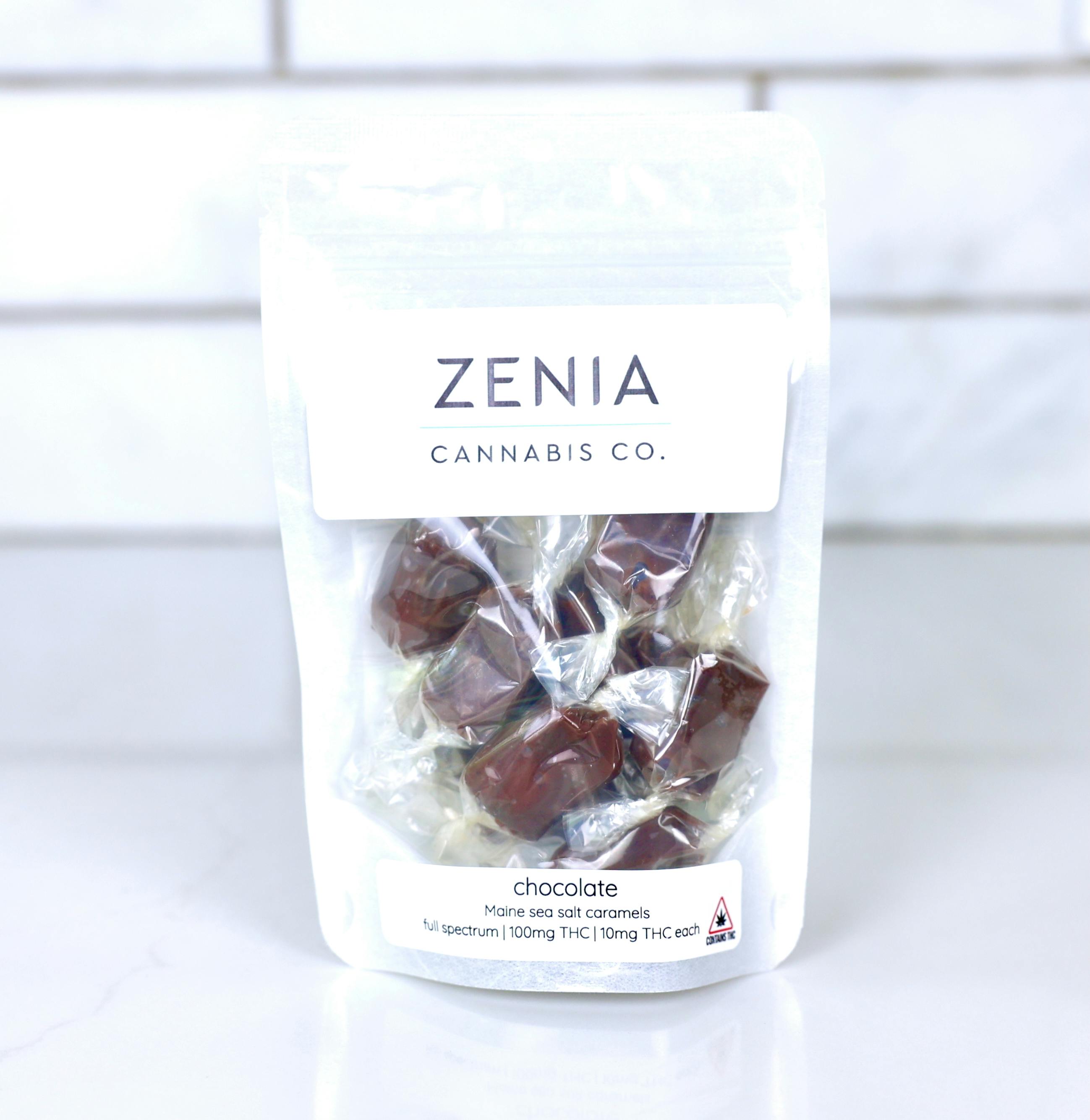 Chocolate Maine Sea Salt Full Spectrum Caramels - 100mg by Zenia Cannabis Co