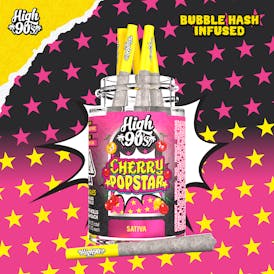 Cherry Popstar - 0.5g High Fives Bubble Hash Infused Pre-Rolls 5 Pack