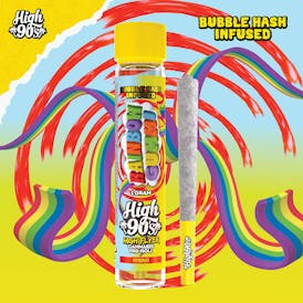High 90s : Rainbow Gummi 1g High Flyer Bubble Hash Infused Pre-Roll