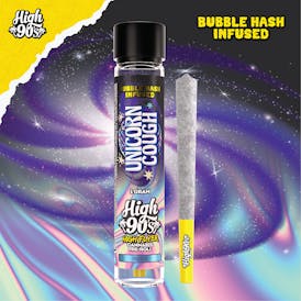 High 90s : Unicorn Cough 1g High Flyer Bubble Hash Infused Pre-Roll