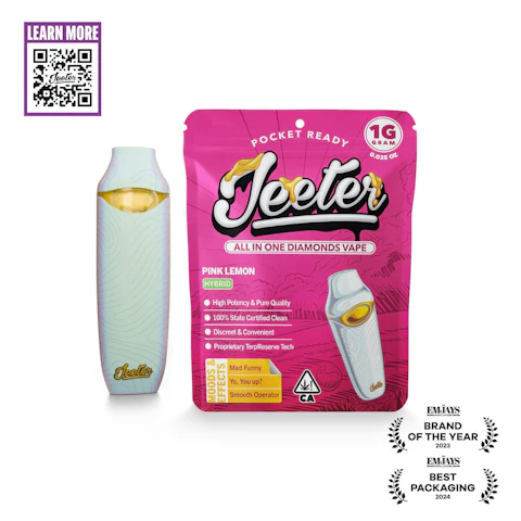 Jeeter Pink Lemon · Diamonds Disposable · 1g, Disposables