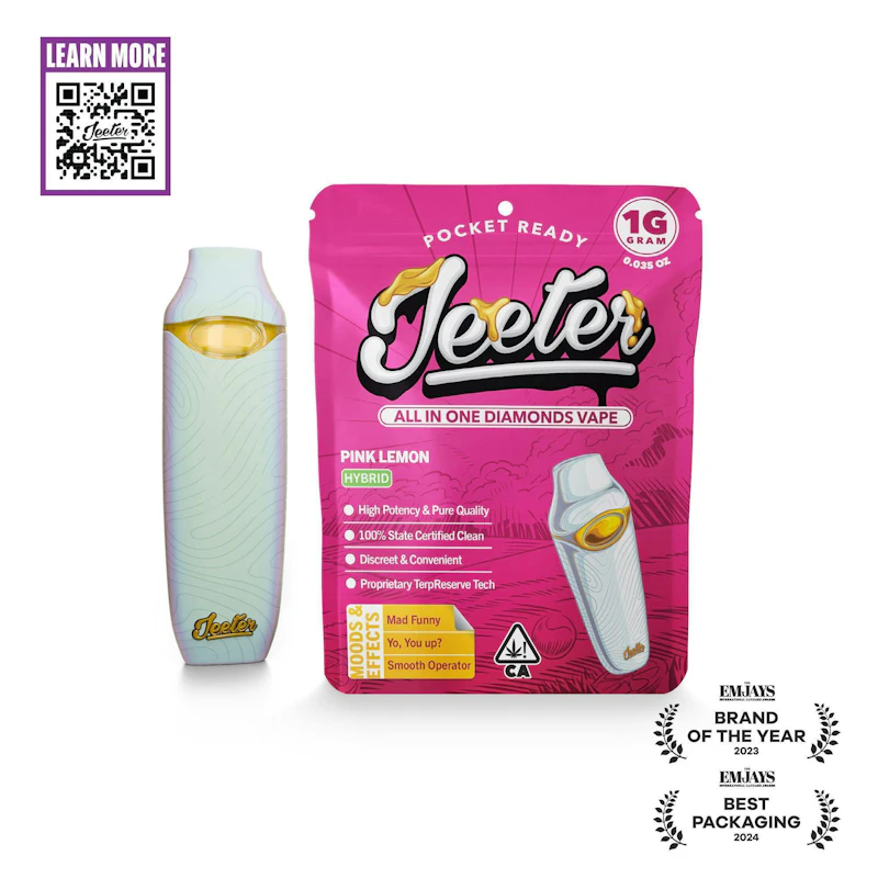 Jeeter Pink Lemon · Diamonds Disposable · 1g, Disposables