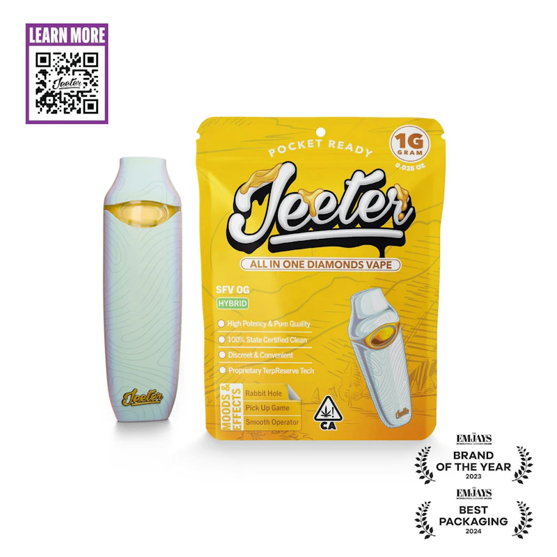 Jeeter SFV OG · Diamonds Disposable · 1g, Disposables