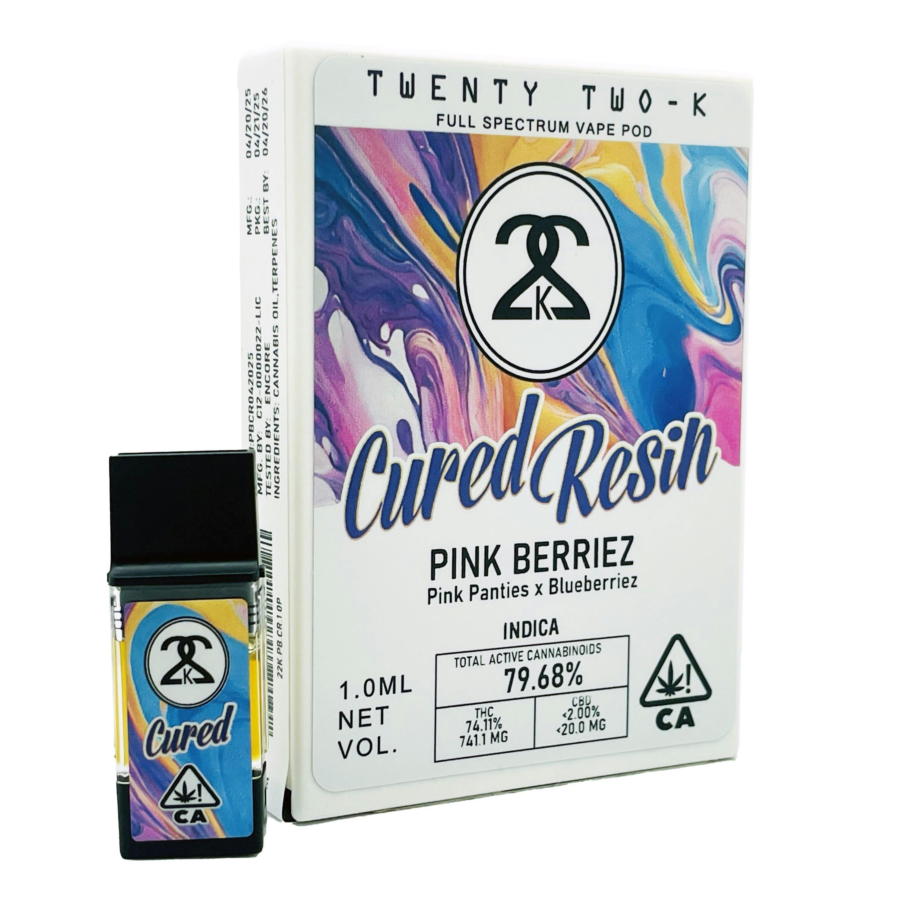 22K - Cured Resin - Pink Berriez - 1.0ml POD - Twenty Two K / 22k