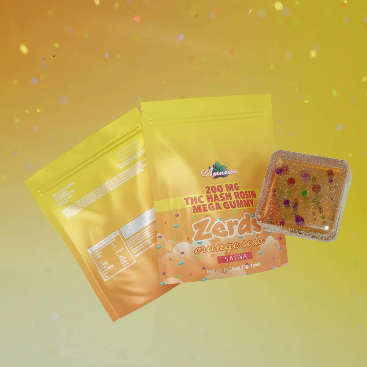 Amnesia MI | Zerds | Orange Soda | Rosin Gummies | 200mg | 1ct