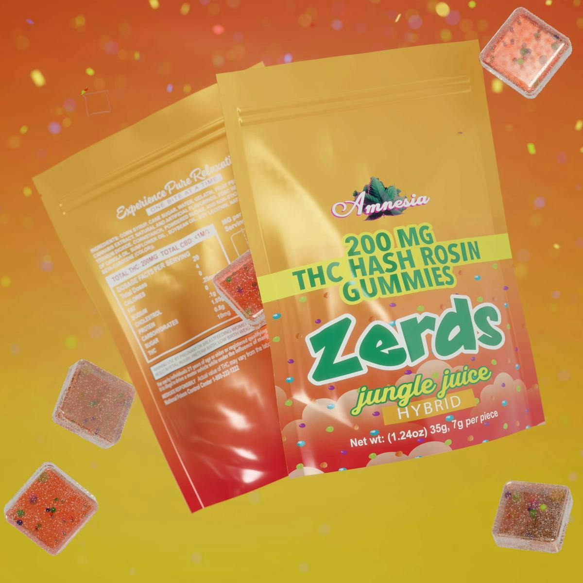 Jungle Juice | Rosin Gummies | 200mg | 5ct | 40mg/ea by Amnesia MI