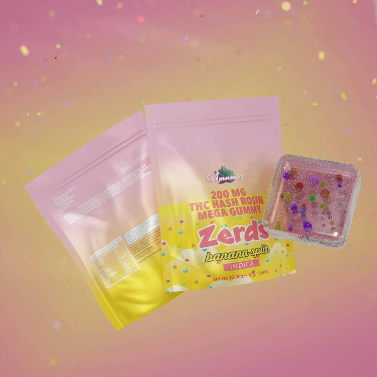 Amnesia MI | Zerds | Banana Split | Rosin Gummies | 200mg | 1ct
