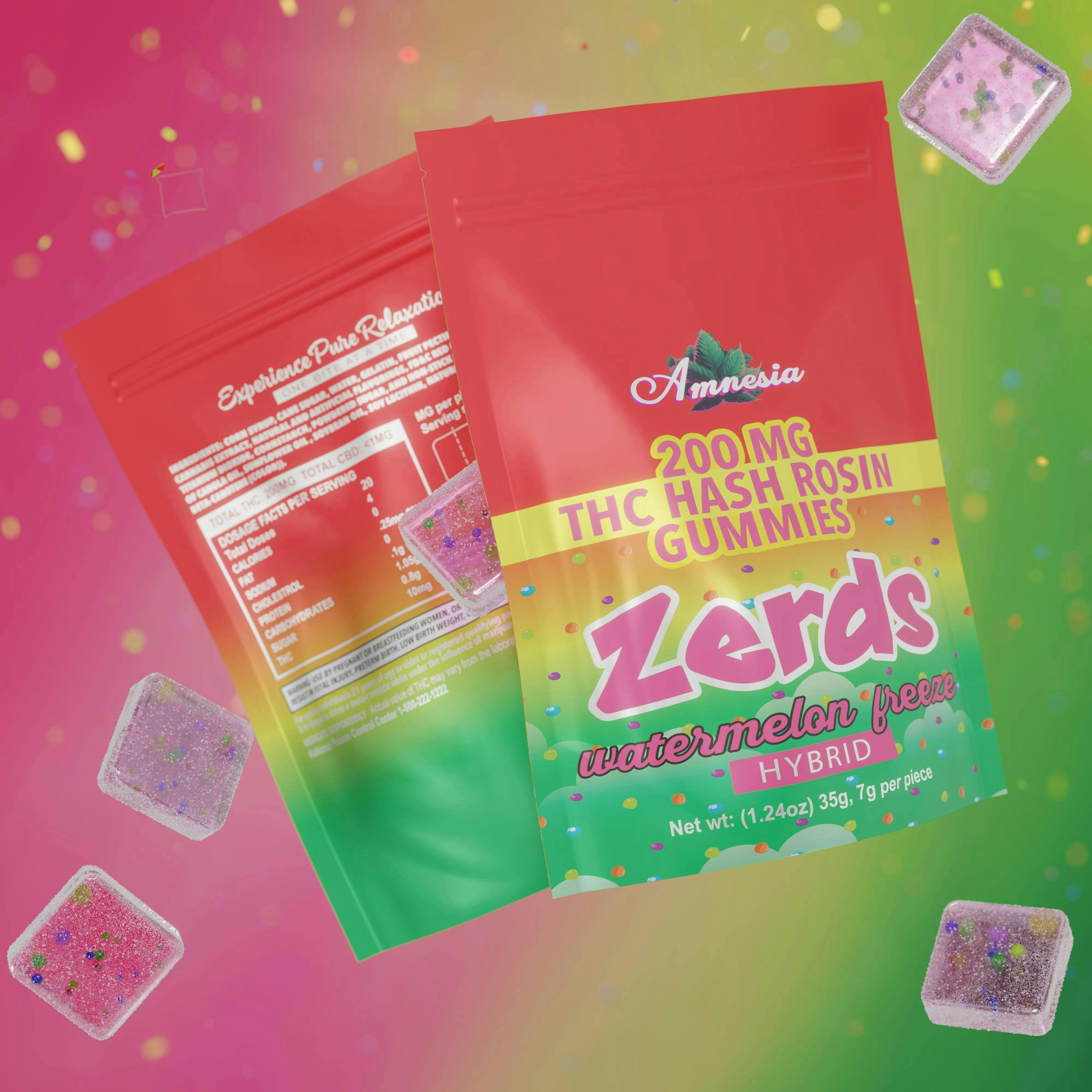Watermelon Freeze | Rosin Gummies | 200mg | 5ct | 40mg/ea