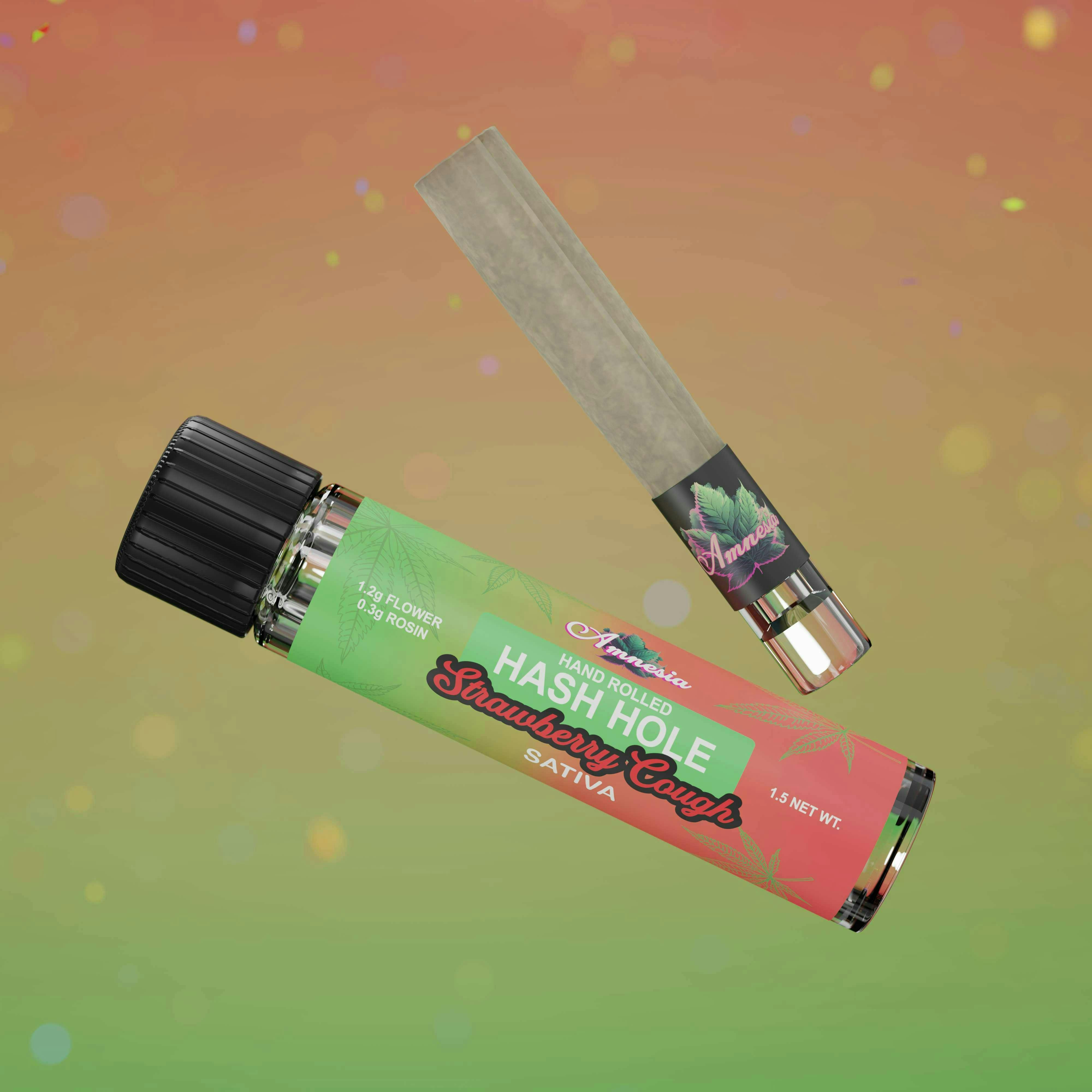 Amnesia MI | Strawberry Cough | Hash Hole Infused Joint | 1.5g