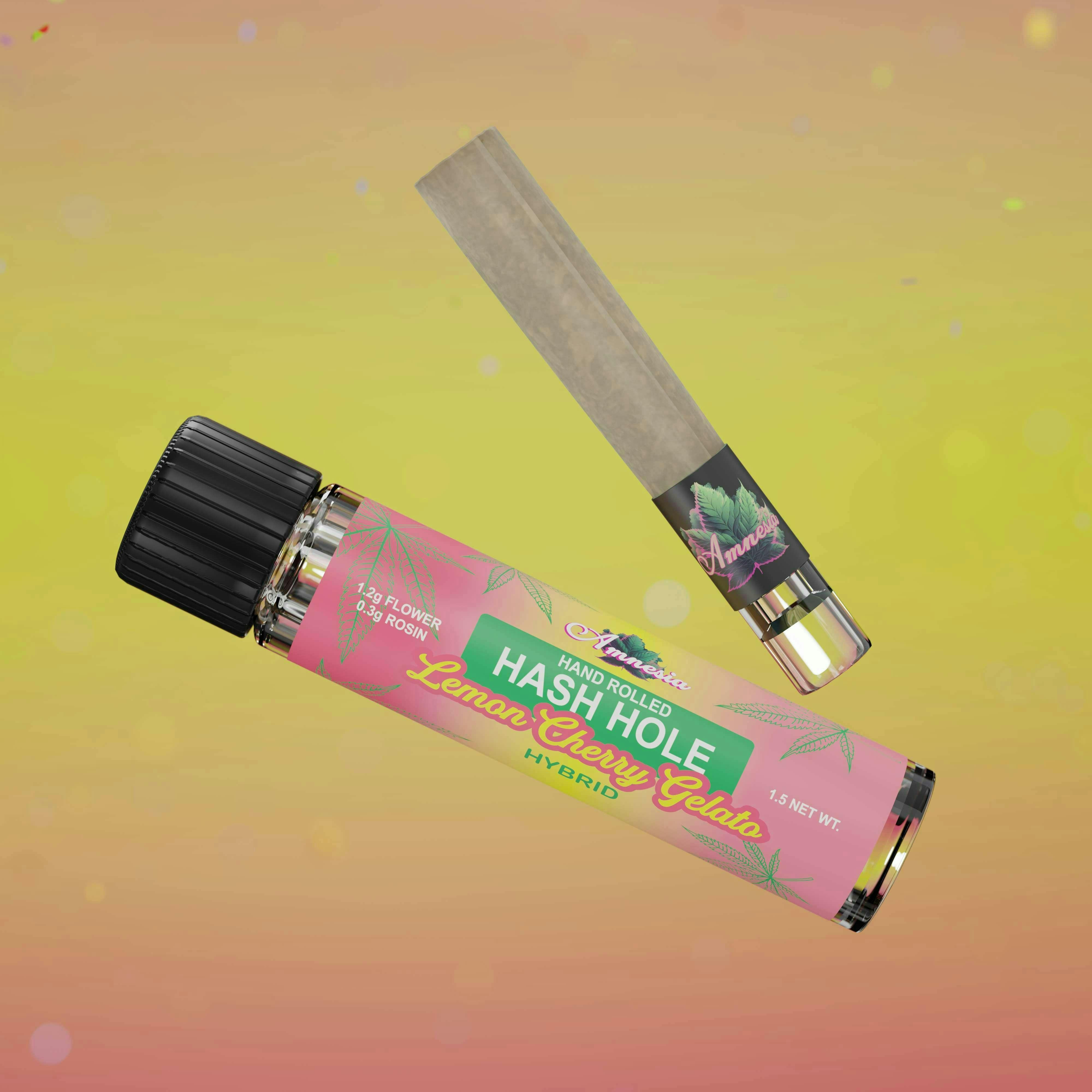 Amnesia MI | Lemon Cherry Gelato | Hash Hole Infused Joint | 1.5g