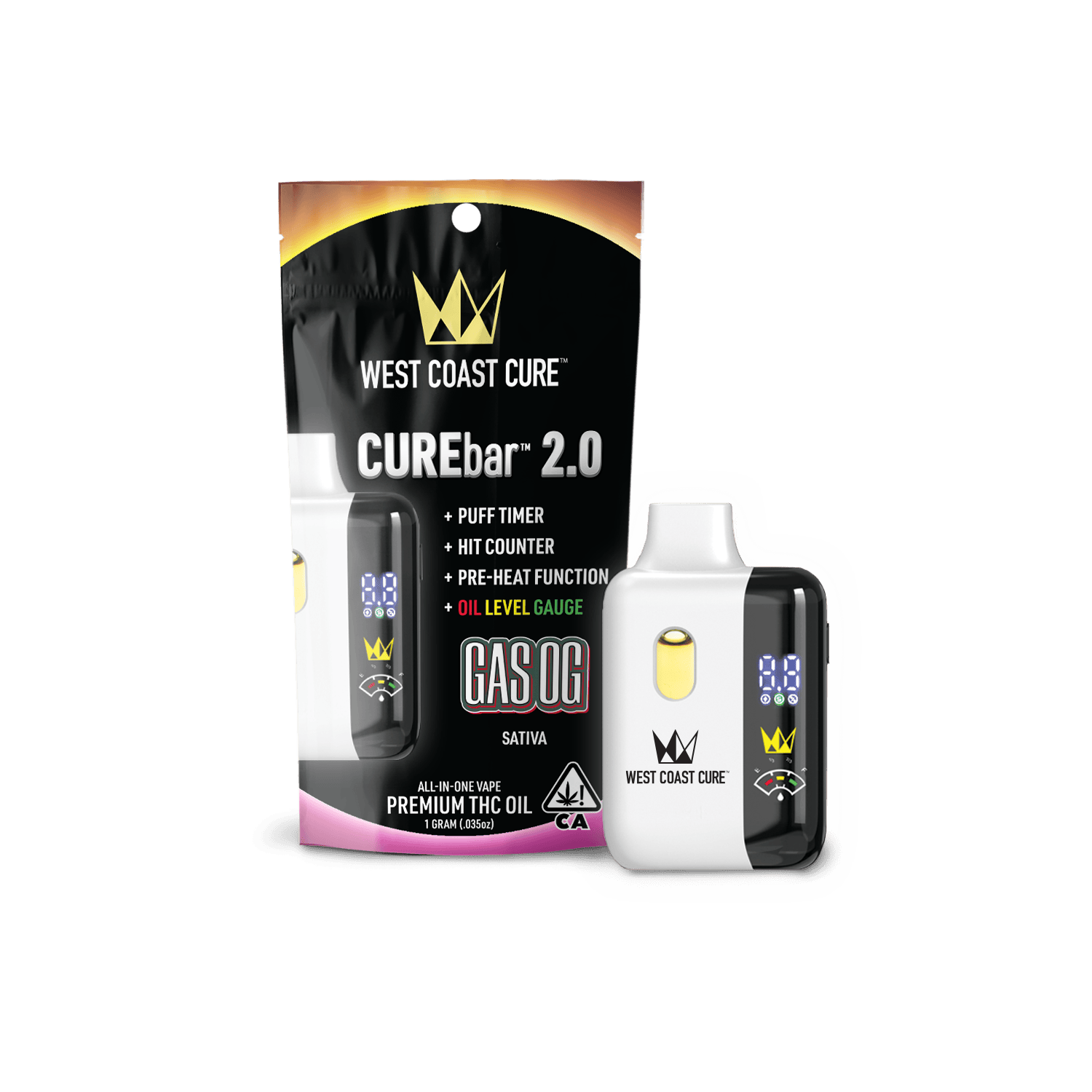 Gas OG - 1G AIO CUREbar 2.0 - Down Under Industries Delivery | Weedmaps