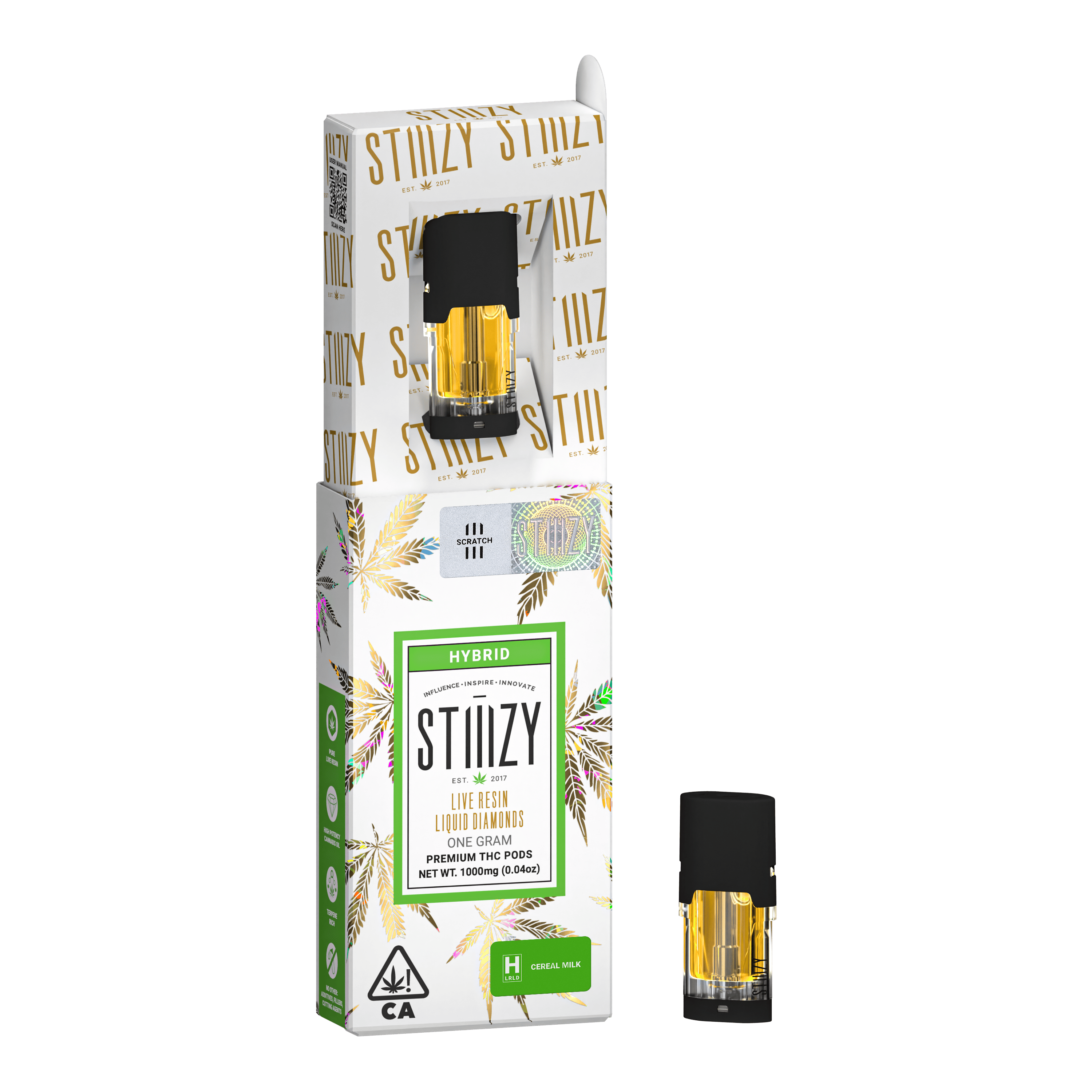 STIIIZY Vape Cartridge - CEREAL MILK 1G Live Resin Liquid Diamonds Pod — Cartridges