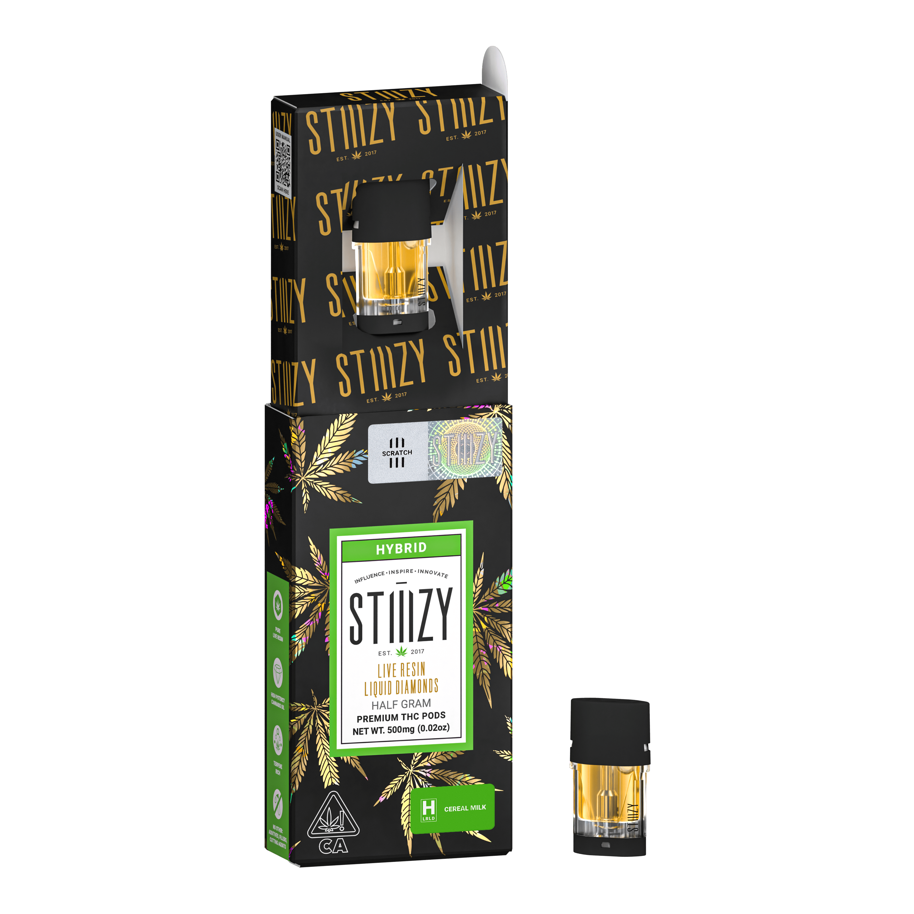 STIIIZY Vape Cartridge - CEREAL MILK .5G Live Resin Liquid Diamonds Pod — Cartridges