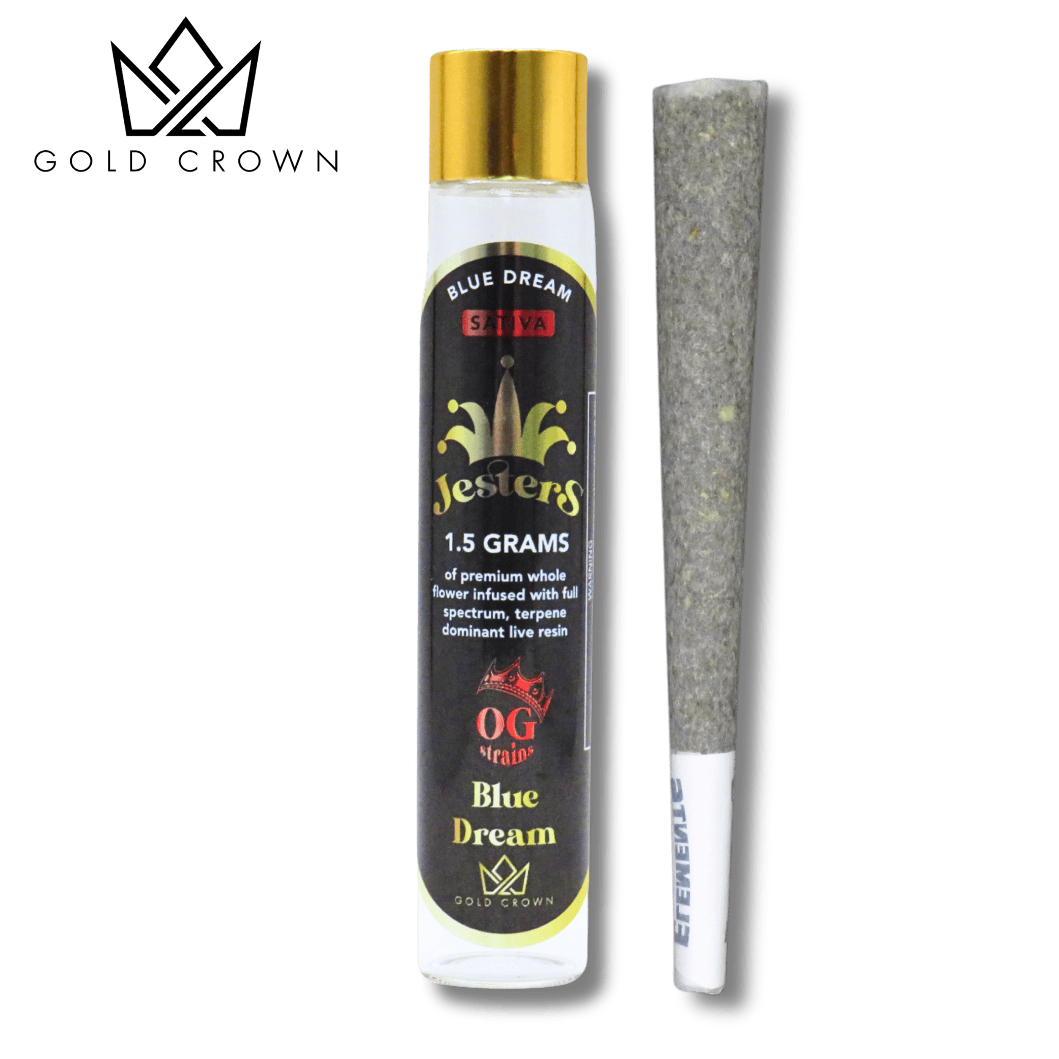 OG Blue Dream | Jesters Infused Joint | 1.5g by Gold Crown
