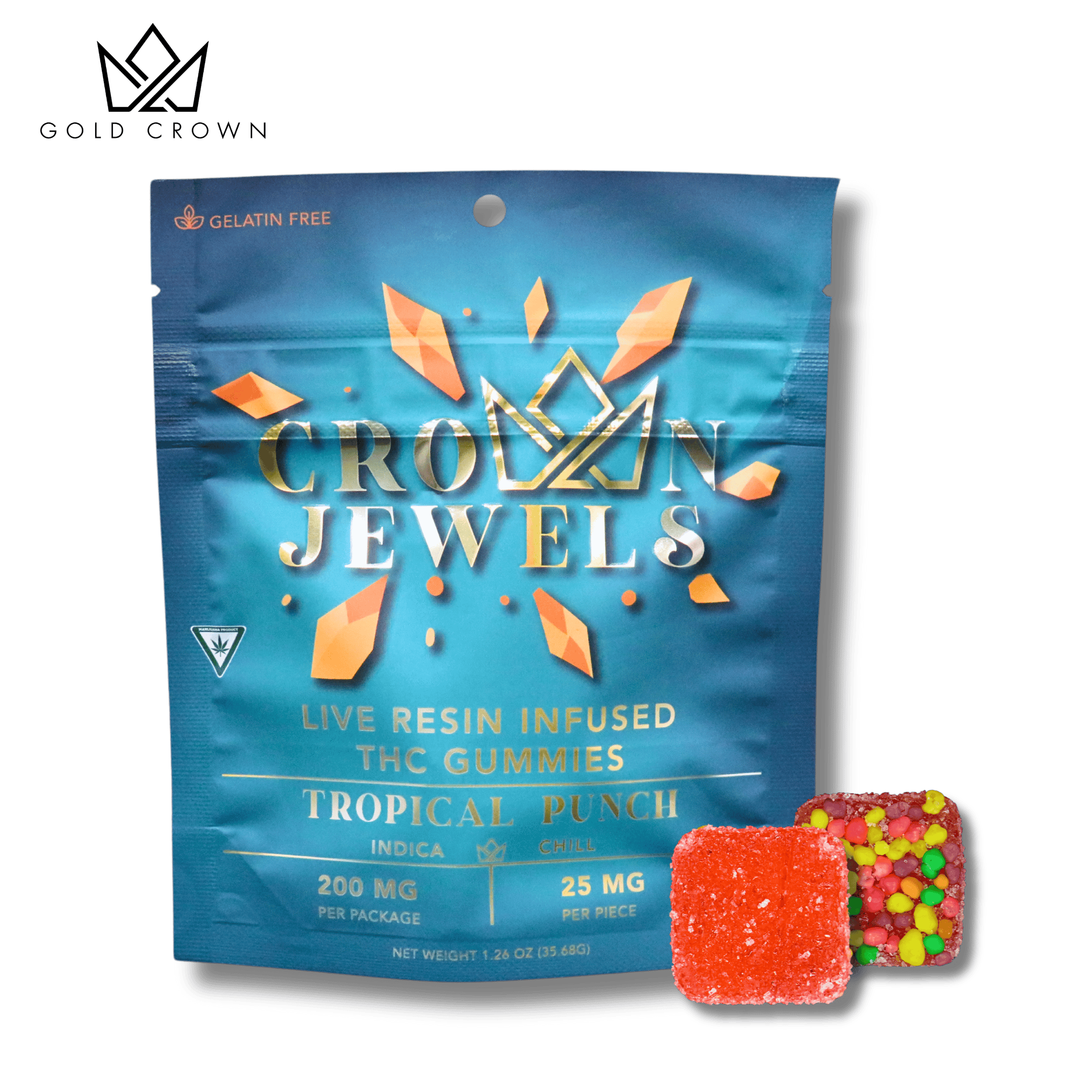 Crown Jewels | Tropical Punch Gummies | 200mg | 8ct | 25mg/ea