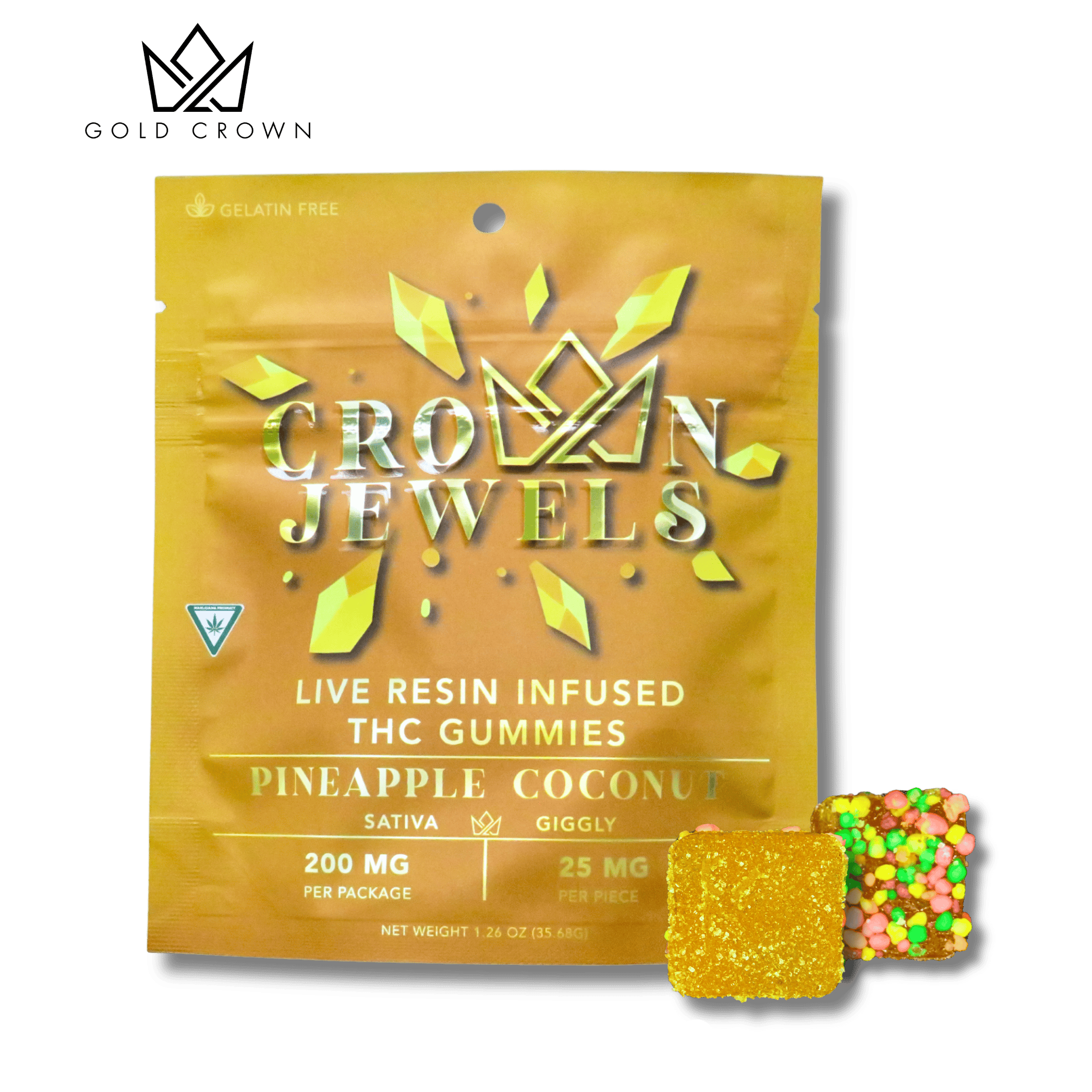 Crown Jewels | Pineapple Coconut Gummies | 200mg | 8ct | 25mg/ea