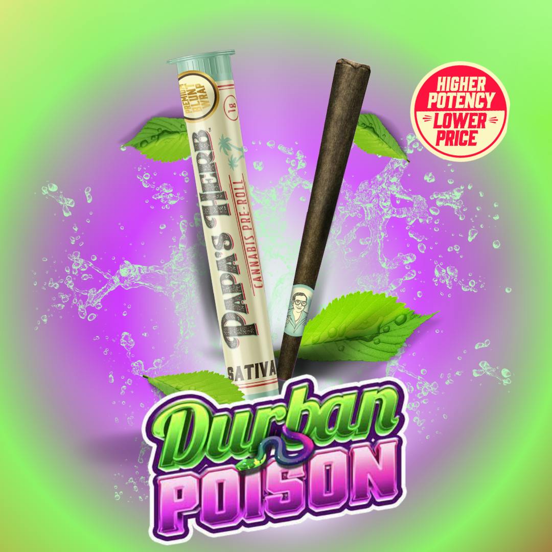 Durban Poison (1g) Preroll - Papa's Herb
