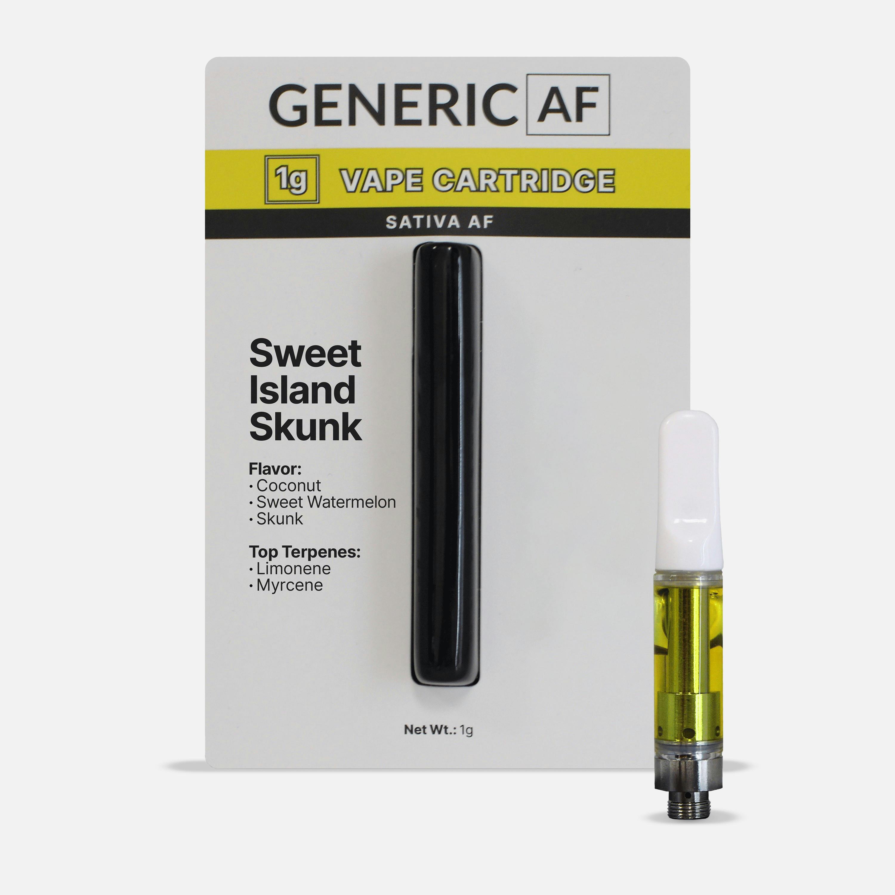 Sweet Island Skunk | Sativa AF | Vape Cartridge | 1g Ea. by Generic AF