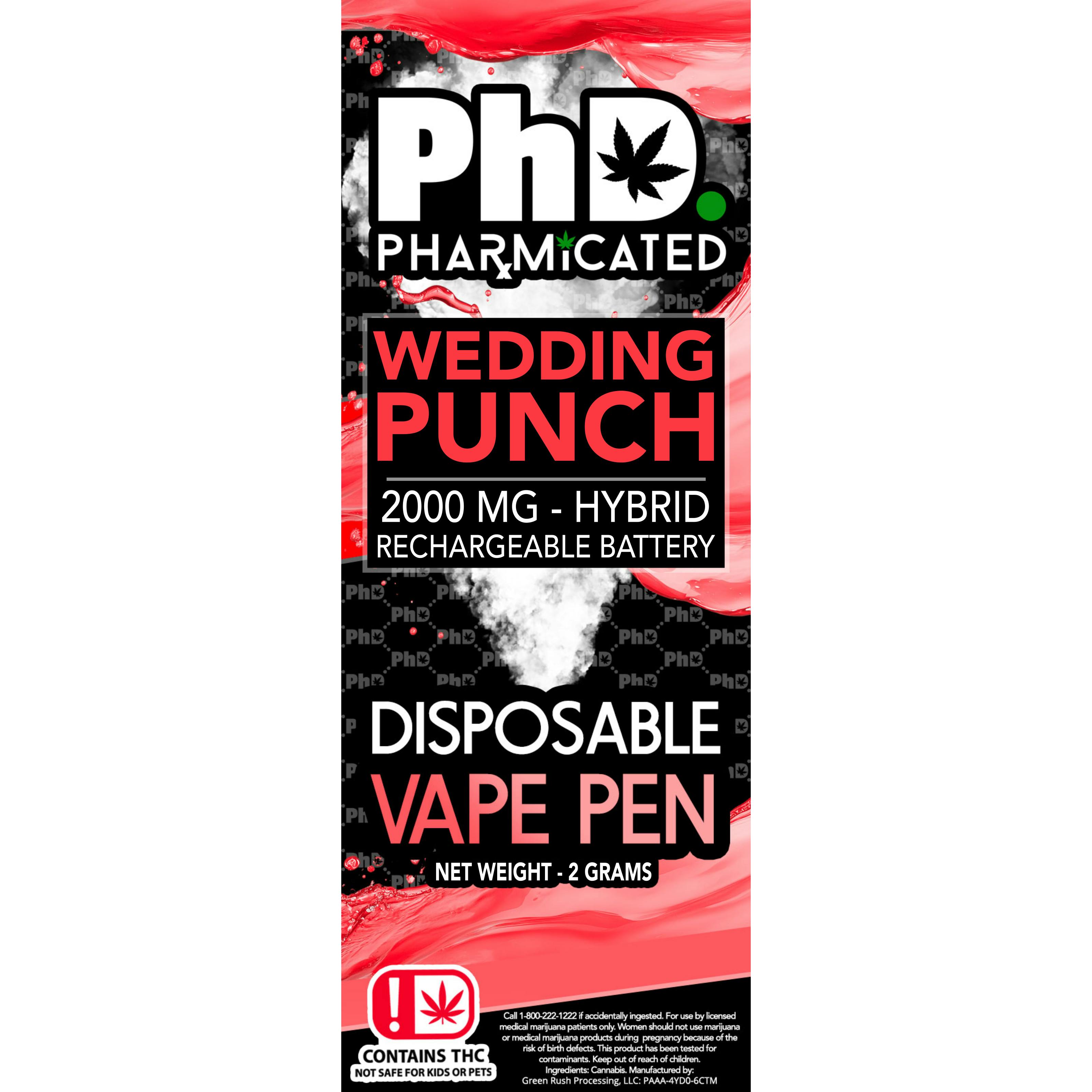 PhD Disposable Vape Cart - 2000 mg - Wedding Punch (H)