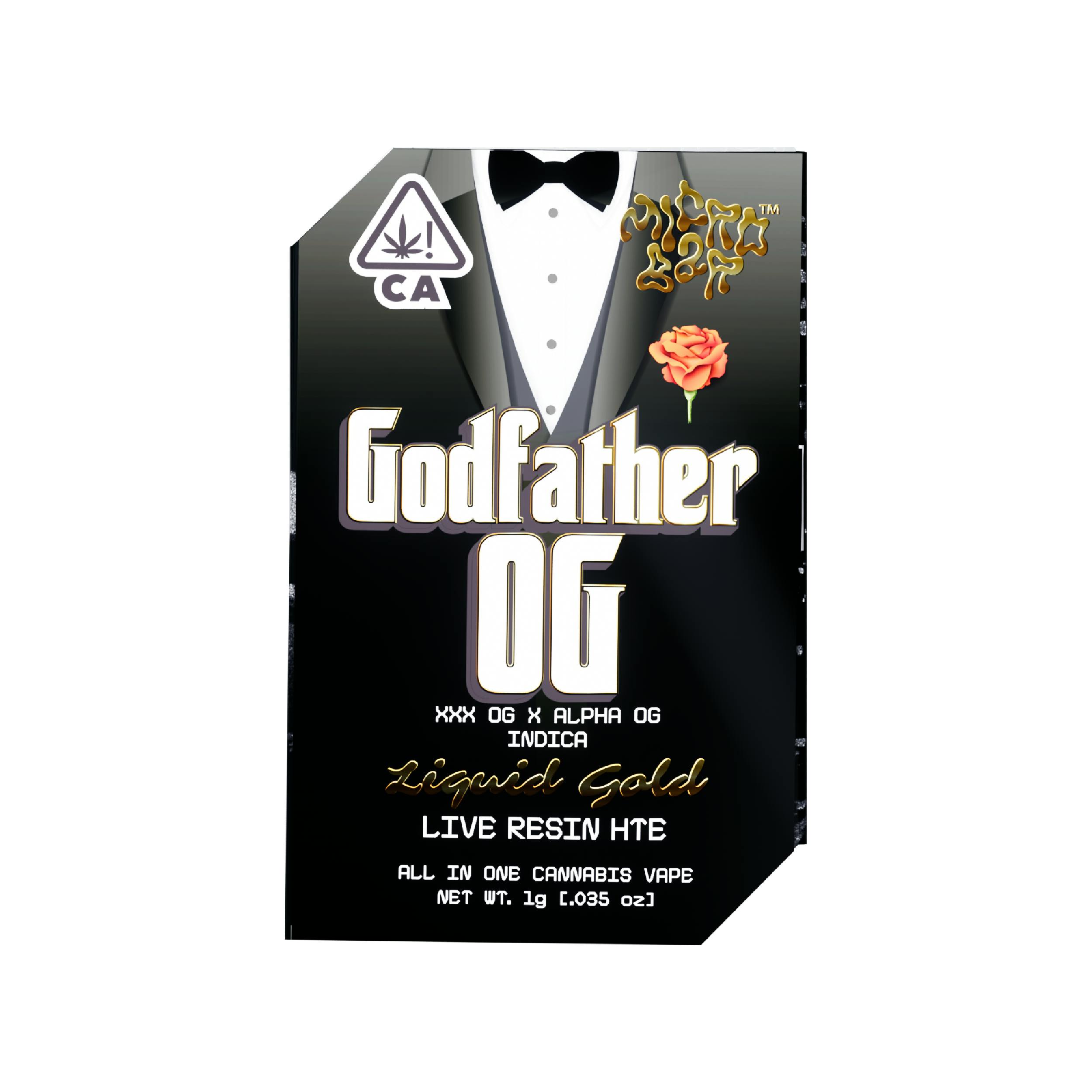 Godfather OG (Indica) - Liquid Gold Live Resin 1g AIO - West Coast