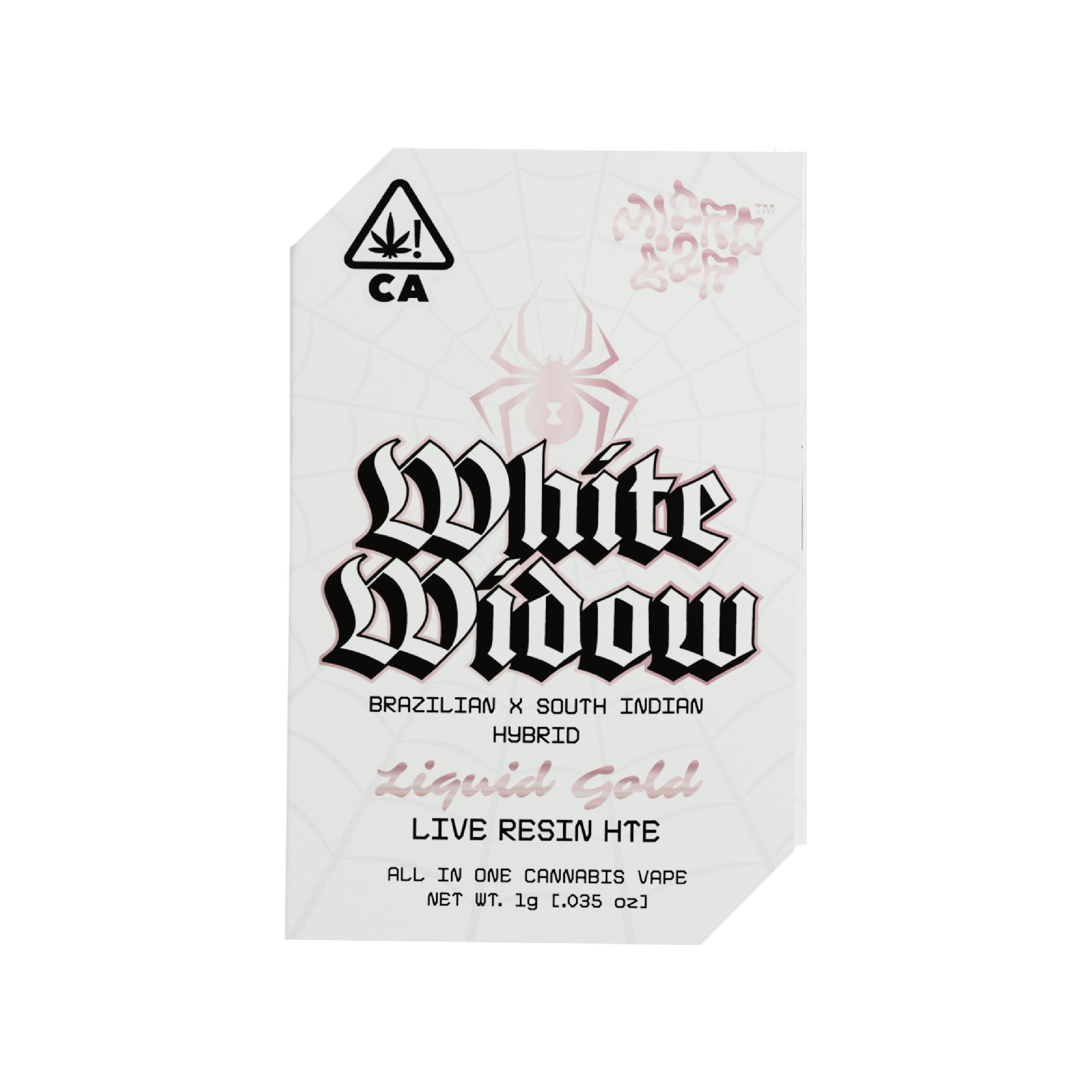 White Widow (Hybrid) - Liquid Gold Live Resin 1g AIO - Micro Bar