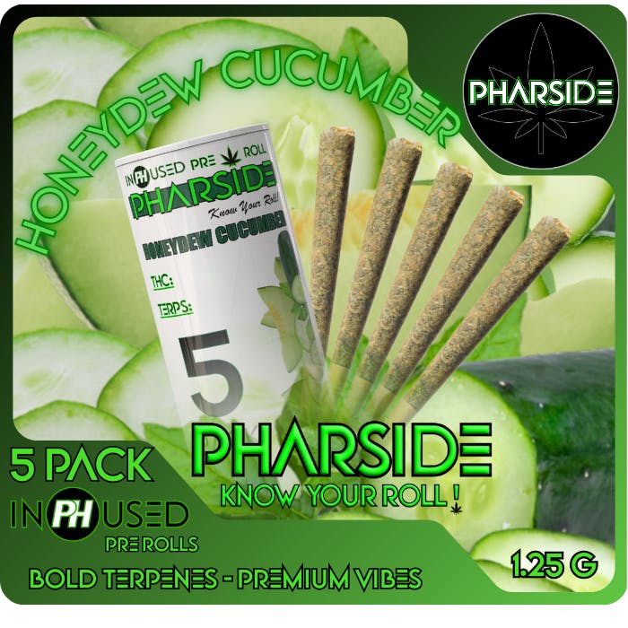 Pharside - Infused Pre-Roll 5 Pack- Honeydew Cucumber 6.25g