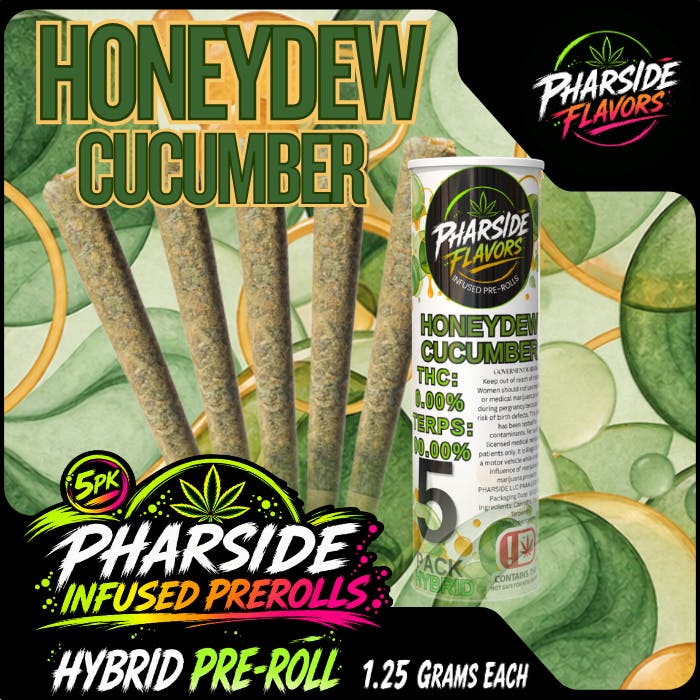 Pharside - Infused Pre-Roll 5 Pack- Honeydew Cucumber 6.25g