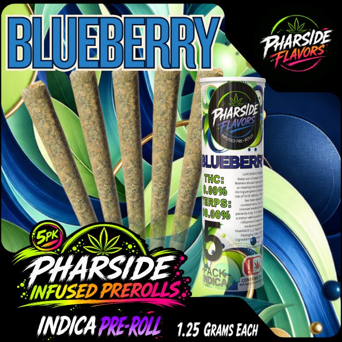 Pharside - Infused Pre-Roll 5 Pack- Blueberry 6.25g