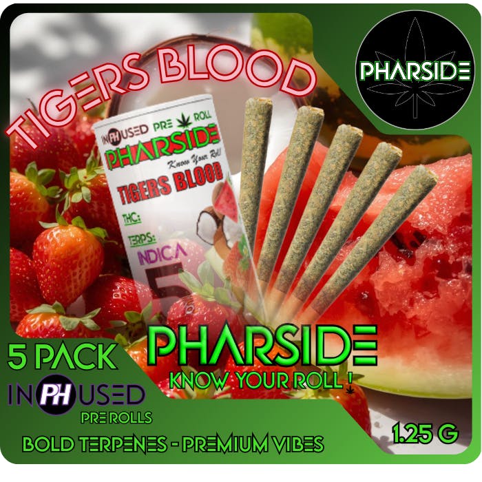 Pharside - Infused Pre-Roll 5 Pack- Tiger's Blood 6.25g