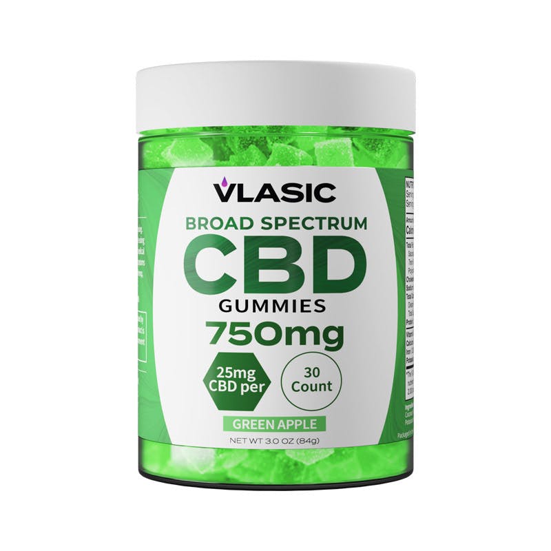 CBD Broad Spectrum Gummies (Green Apple) by Vlasic