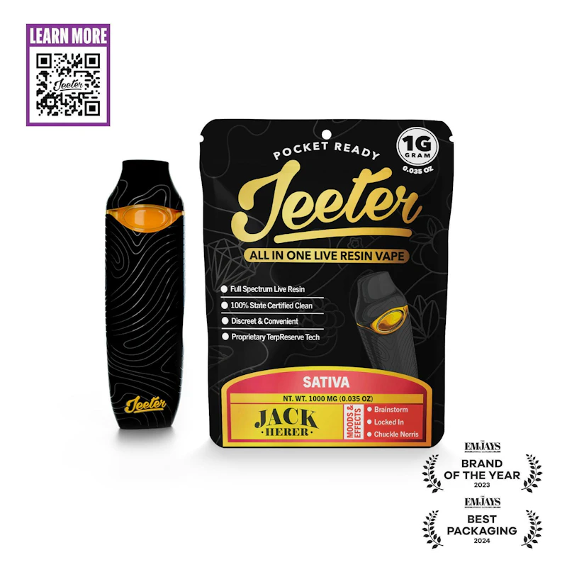 Jeeter Jack Herer · Live Resin Disposable · 1g, Disposables
