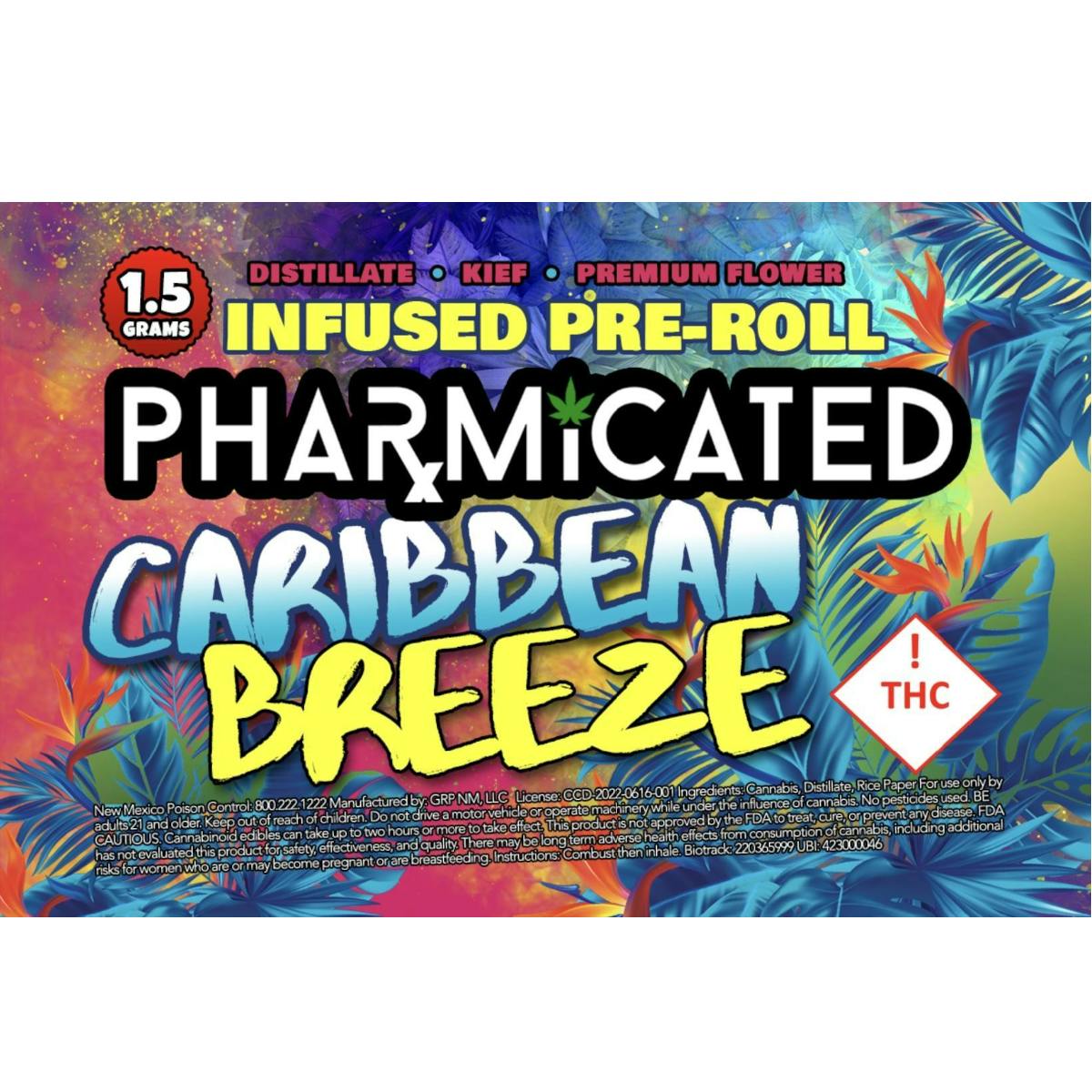 INFUSED - PhD 1.5g Pre-Roll - Caribbean Breeze (H) at Mesa Flowers Canna Co.