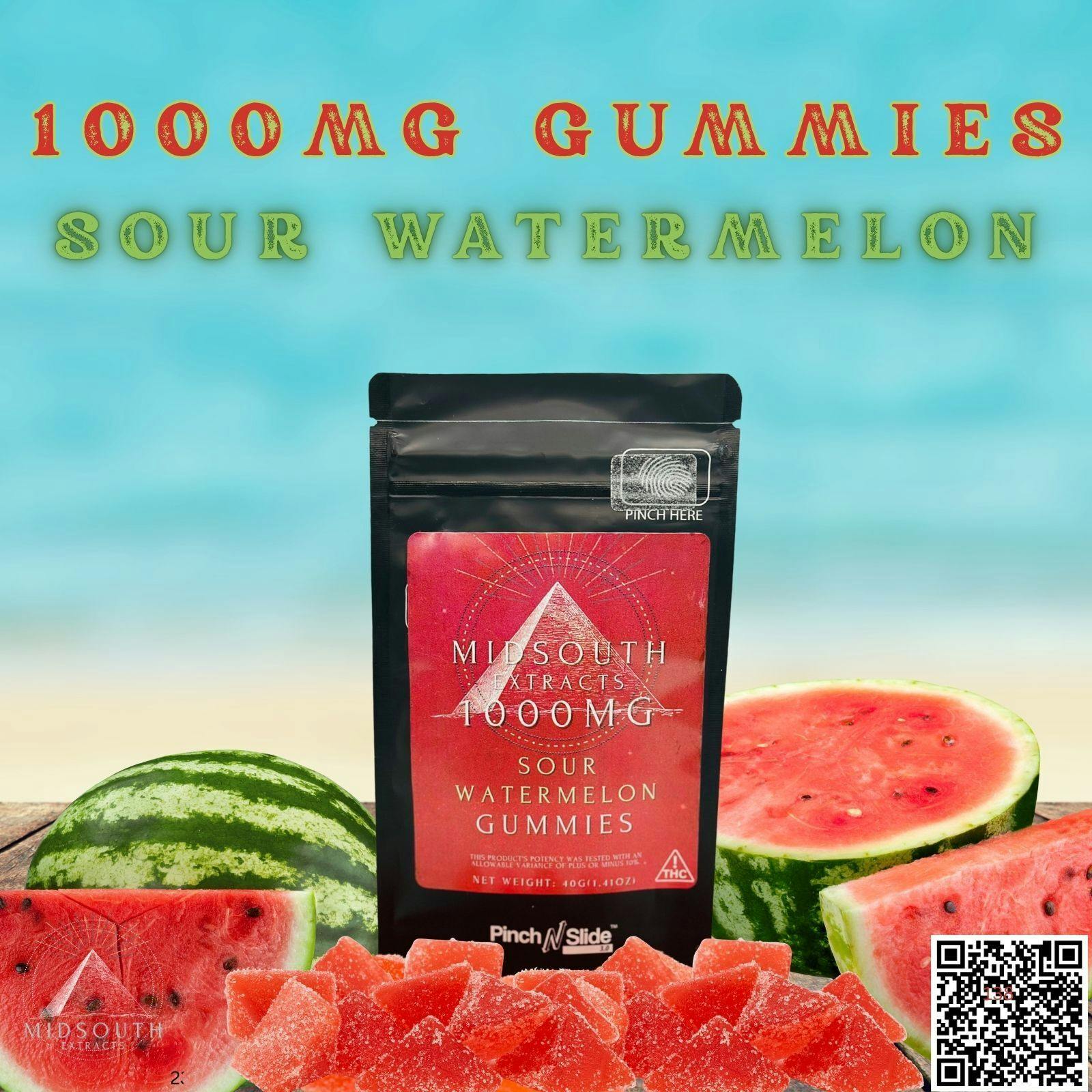 Gummies - 1000mg - Sour Watermelon by MidSouth Extracts