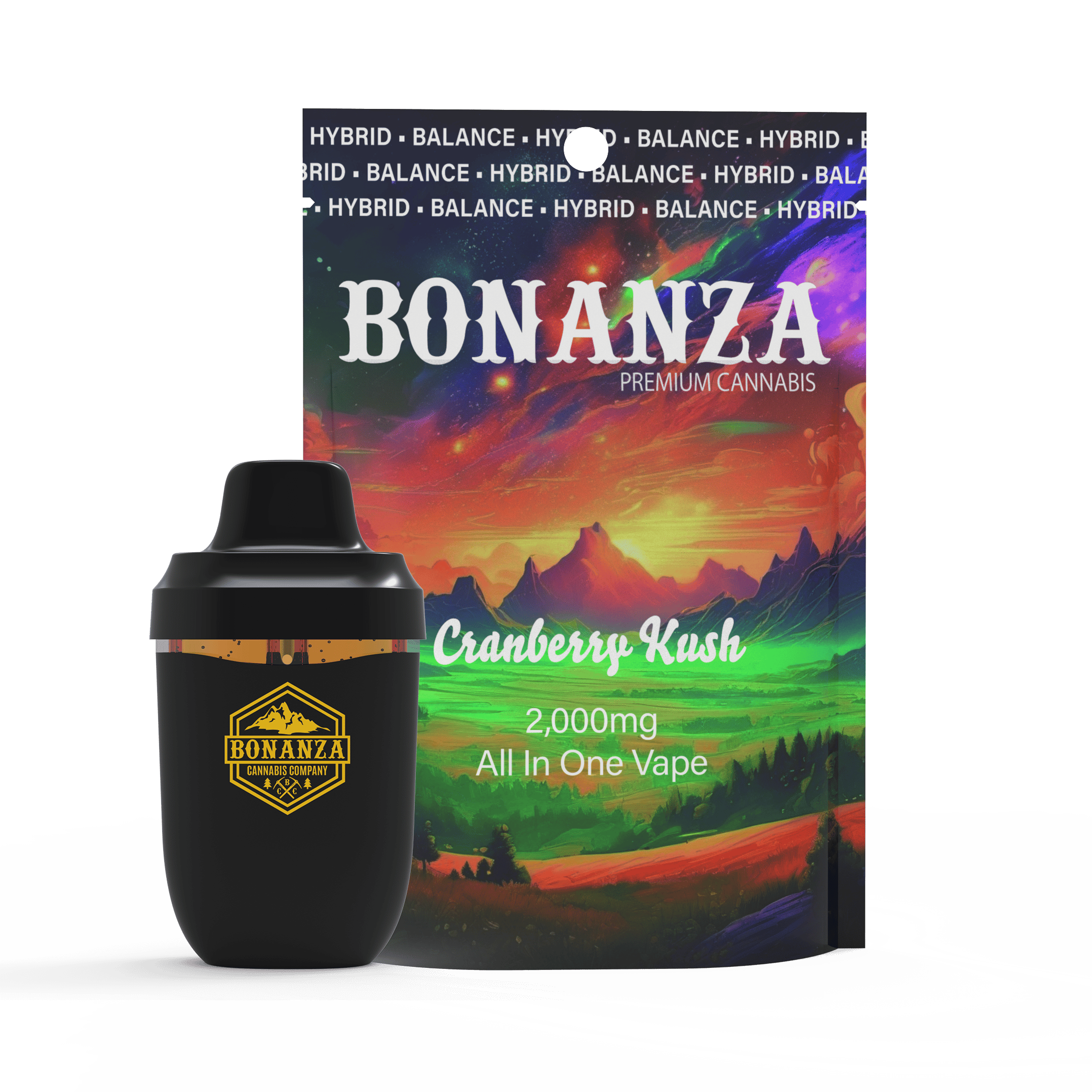 2000 MG Disposable Vape Cranberry Kush by Bonanza Cannabis Company