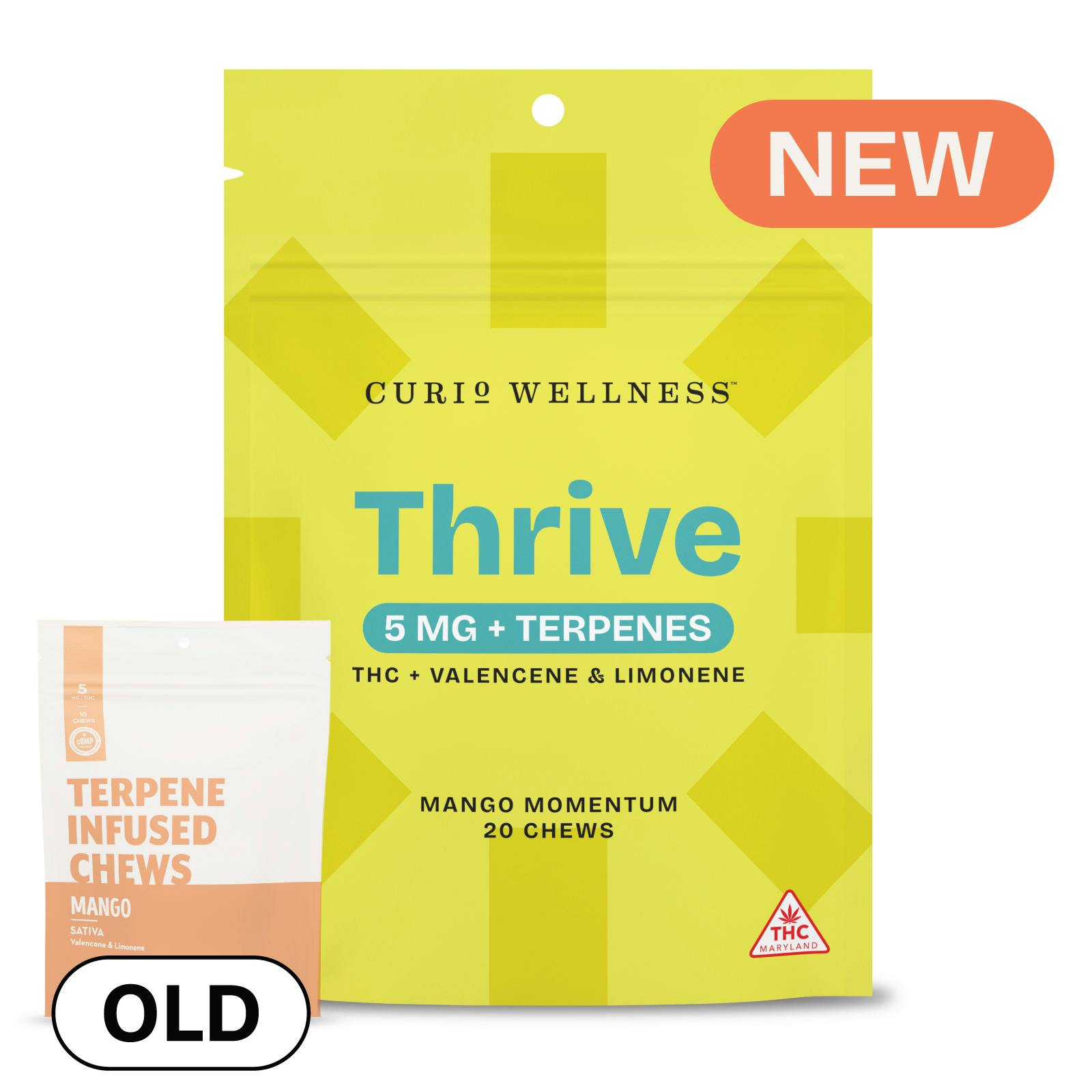Thrive Mango Momentum Chews [5mg/20ct] Formerly Mango Terpene Infused Chews by Curio Wellness™