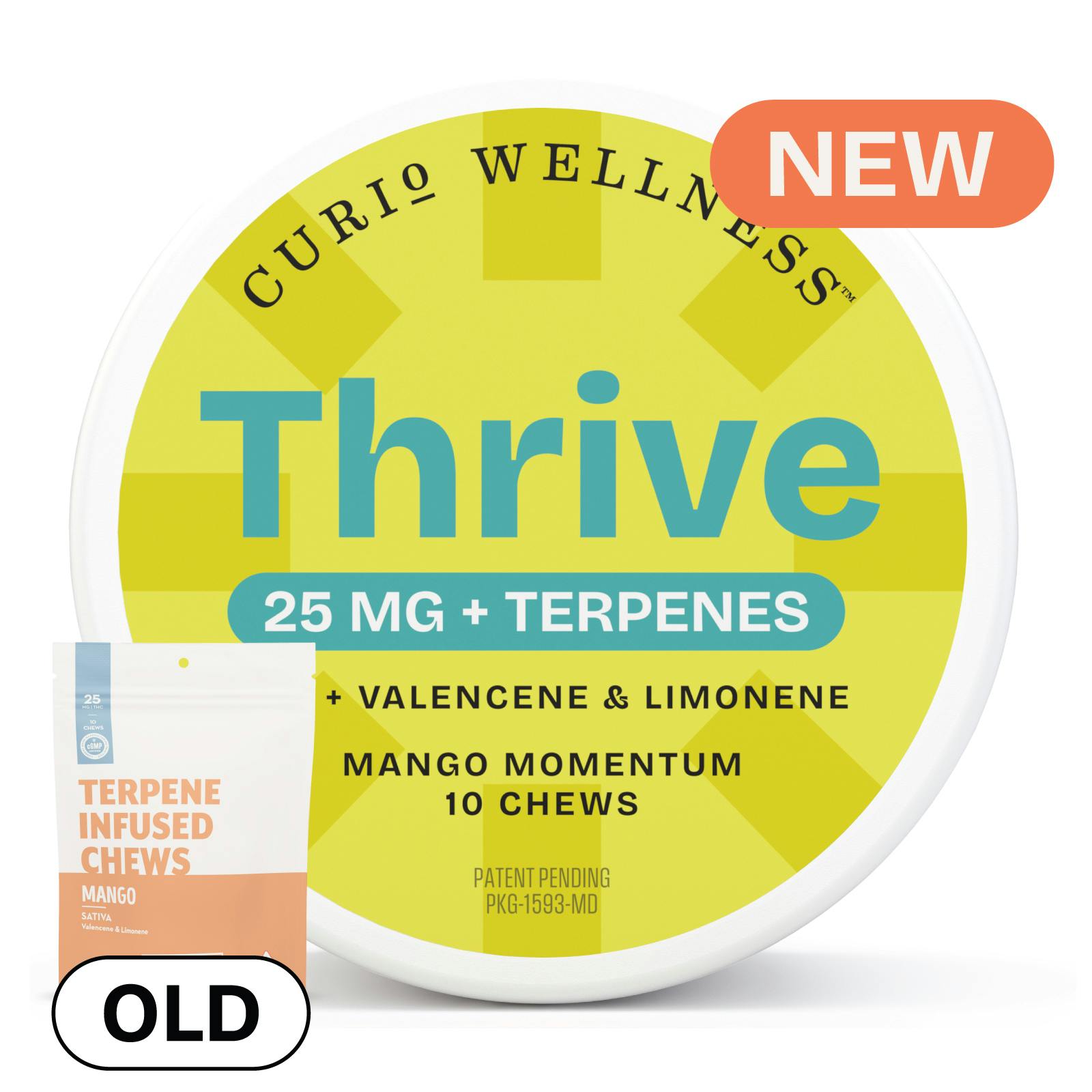 Thrive Mango Momentum Chew [25mg/10ct] Formerly Mango Terpene Infused Chews by Curio Wellness™