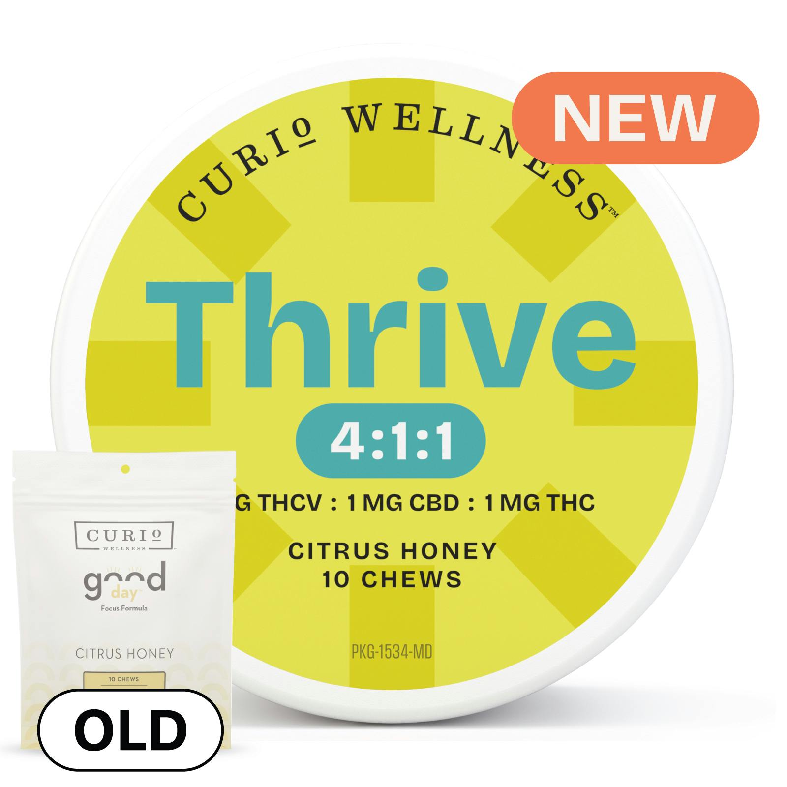 Thrive 4:1:1 THCV Chews (Formerly Good Day THCV Chews) by Curio Wellness™