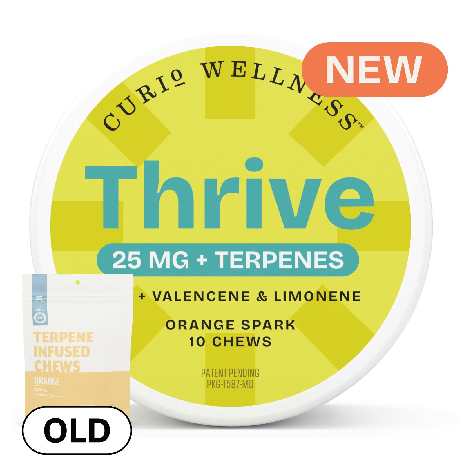 Thrive Orange Spark Chew [25mg/10ct] Formerly Orange Terpene Infused Chews by Curio Wellness™