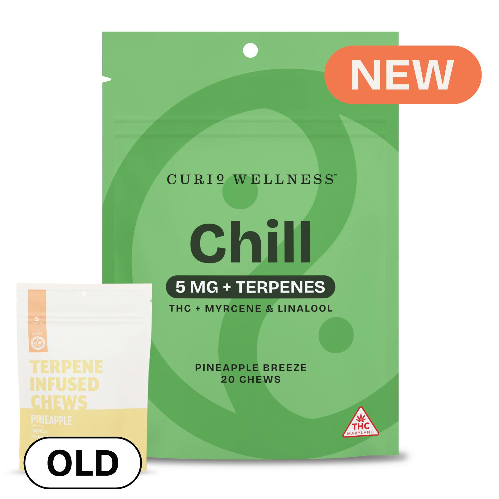 Chill Pineapple Breeze Chew 5mg/20ct Formerly Pineapple Terp Infused Chew by Curio Wellness™