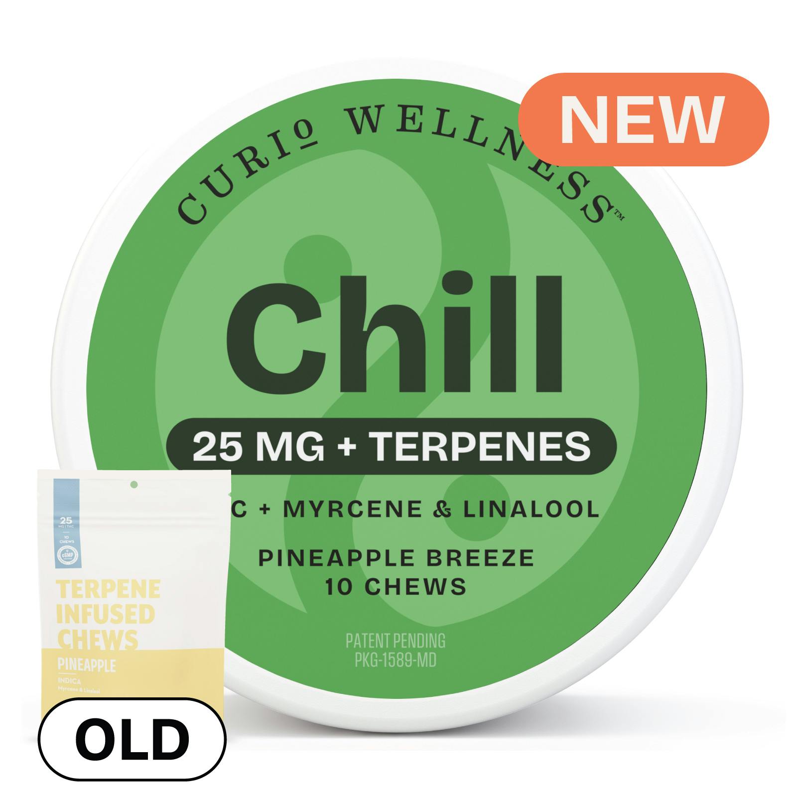 Chill Pineapple Breeze Chews [25mg THC/10ct] by Curio Wellness™