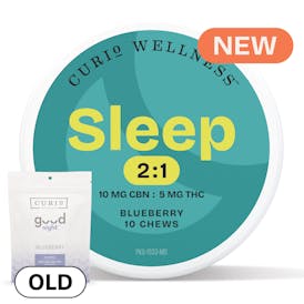Sleep 2:1 Blueberry Chews [10mg CBN: 5mg THC/10ct] (Formerly Good Night)