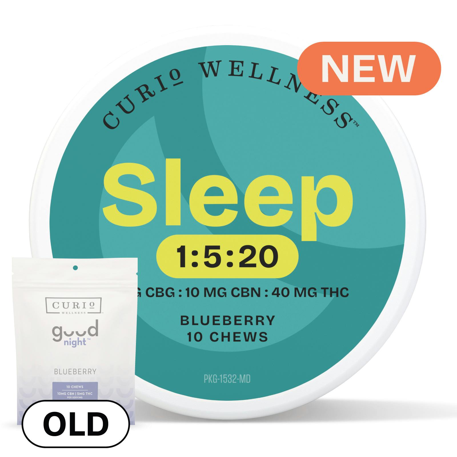 Sleep 1:5:20 EX Strength Blueberry Chews (Formerly Good Night) by Curio Wellness™