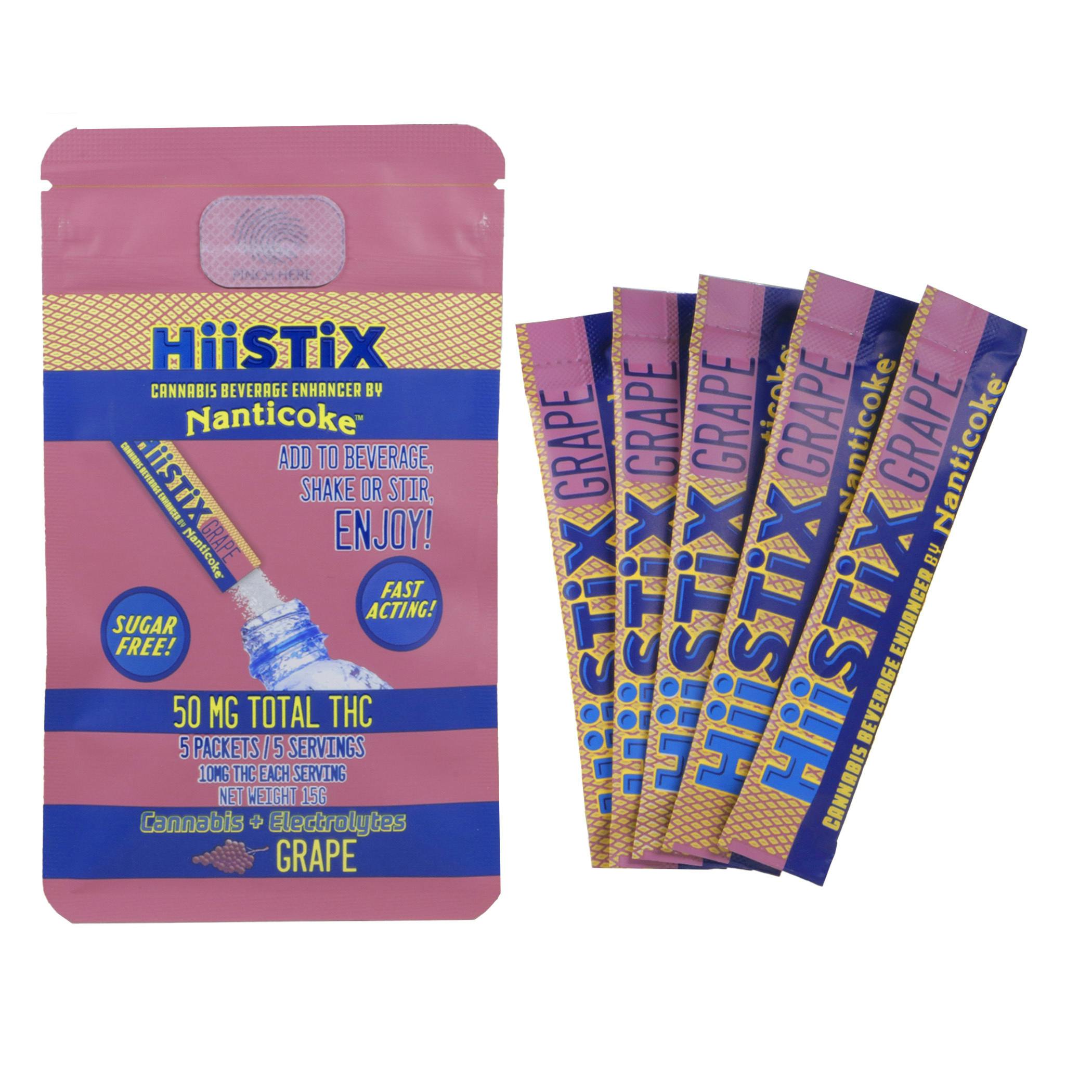 Hiistix 5 x 10mg Grape Flavored Beverage Enhancer by Nanticoke