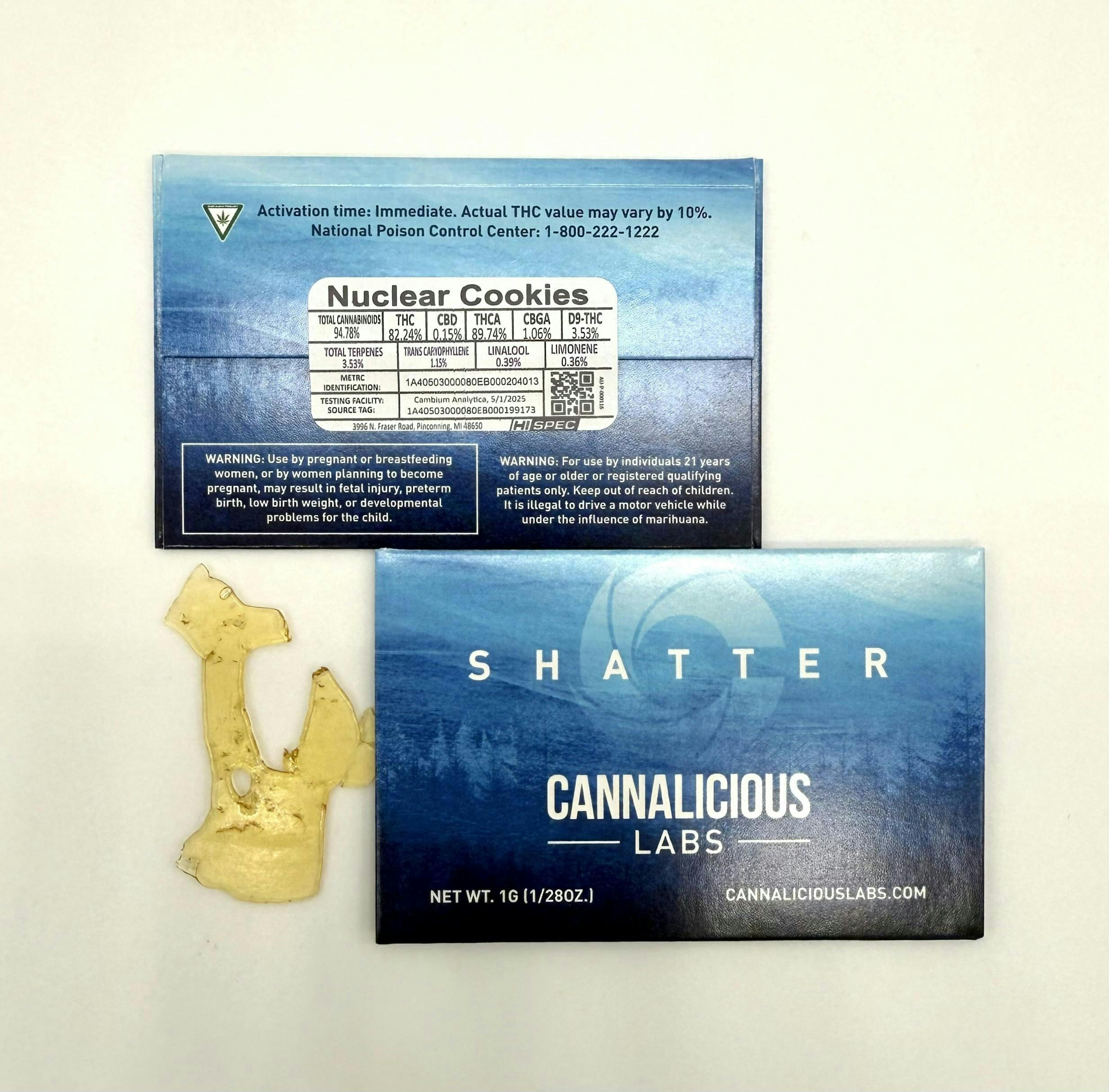 Cannalicious Labs | Nuclear Cookies | Shatter | 1g