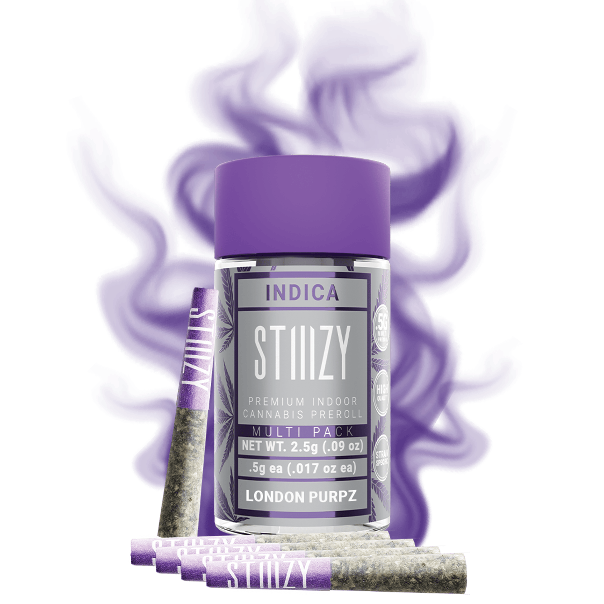 STIIIZY - LONDON PURPZ - 2.5G Naked Preroll Multipack — Pre-Rolls