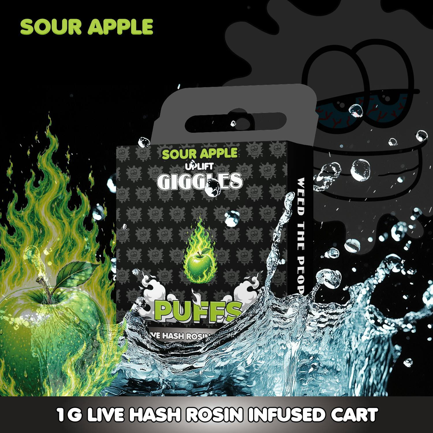 Sour Apple | Giggles Puffs | Cart | 1g by Giggles