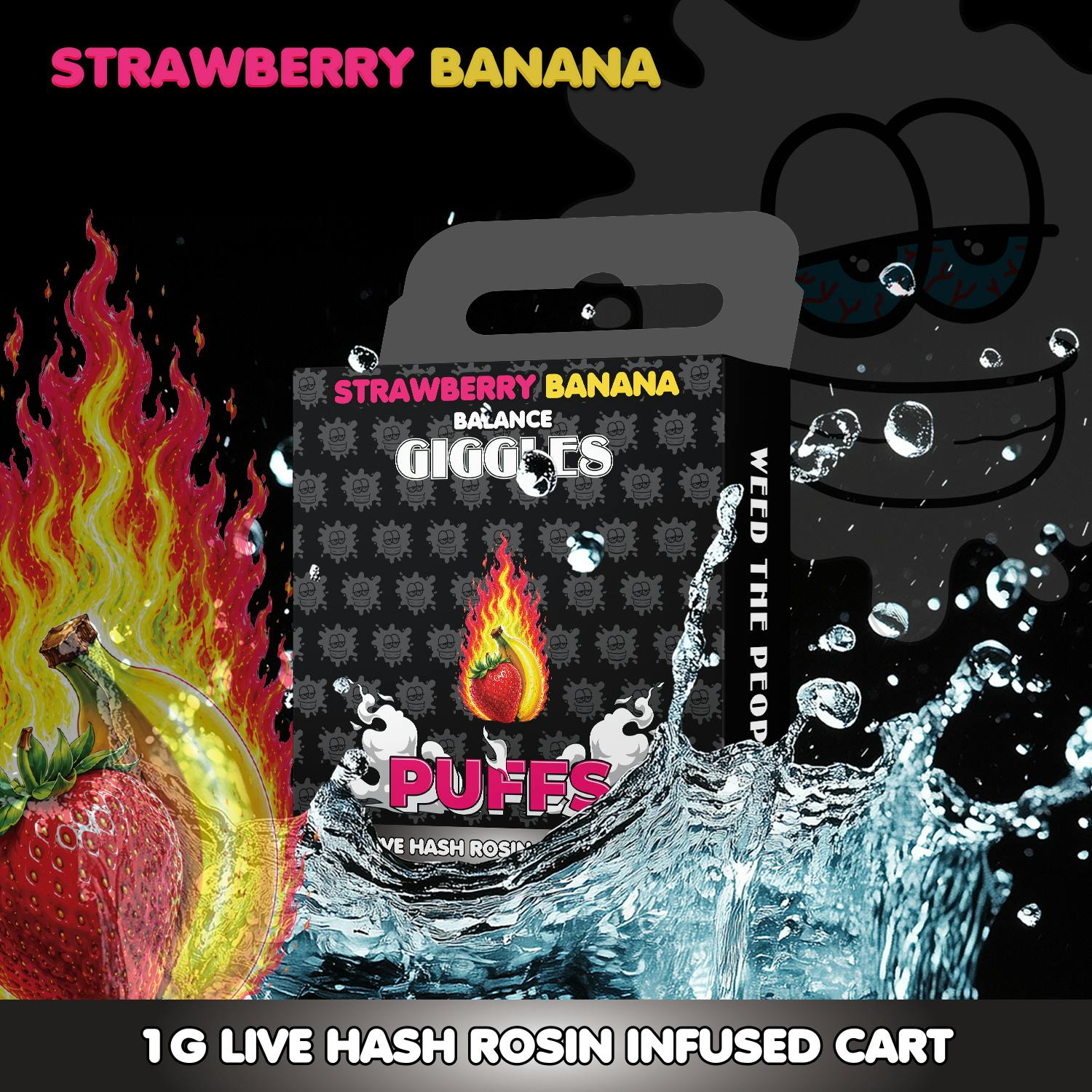Strawberry Banana | Giggles Puffs | Cart | 1g by Giggles