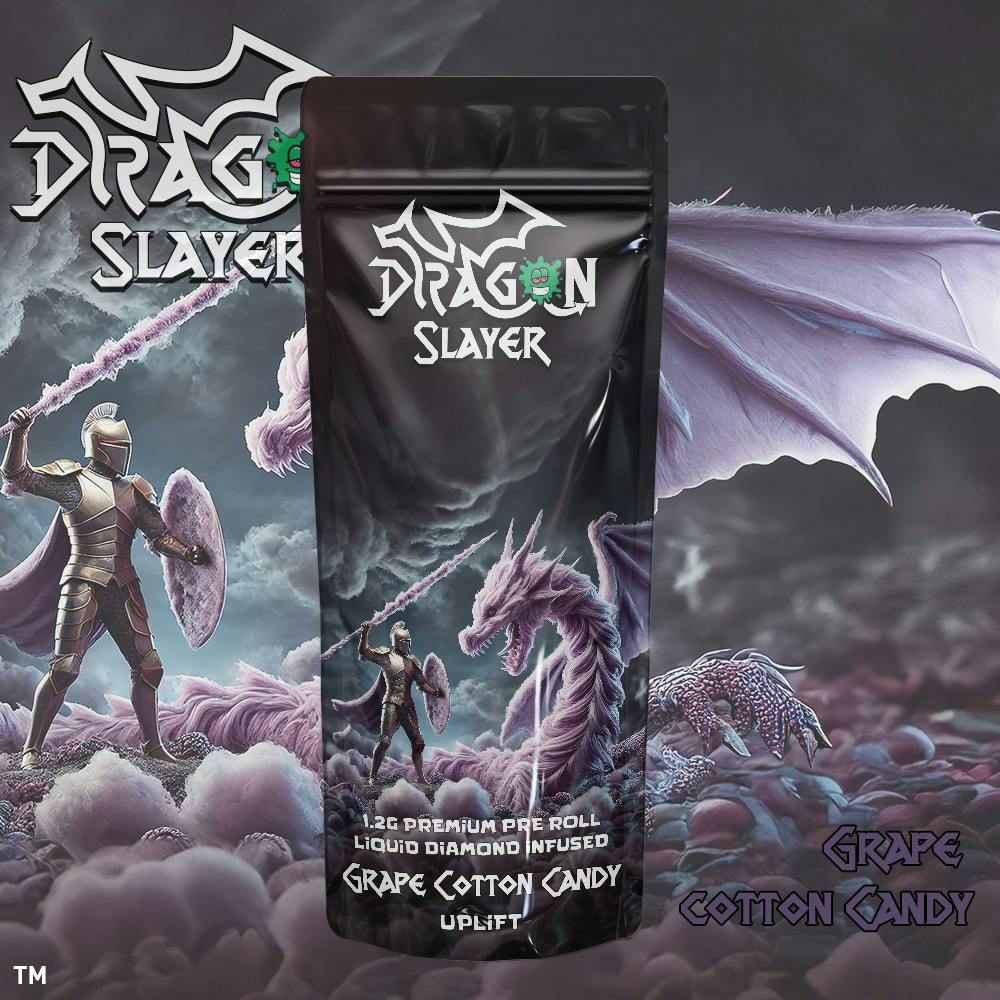 Dragon Slayers | Grape Cotton Candy | Infused Pre-roll | 1.2g