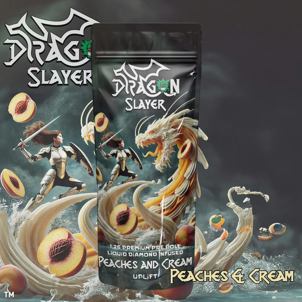 Dragon Slayers | Peaches and Cream | Infused Pre-roll | 1.2g - Giggles