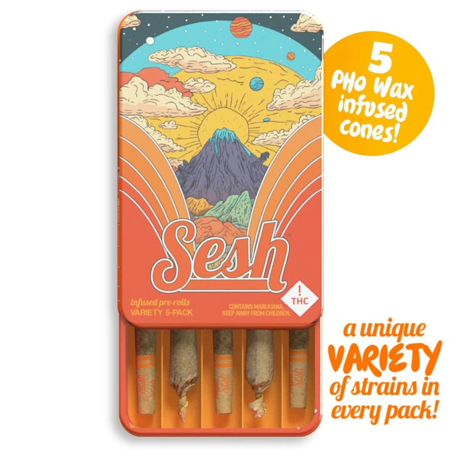VARIETY 5-PACK - Infused Cones (5X - 0.75g) -Sesh® — infused joints listed on the Herbs 4 You menu